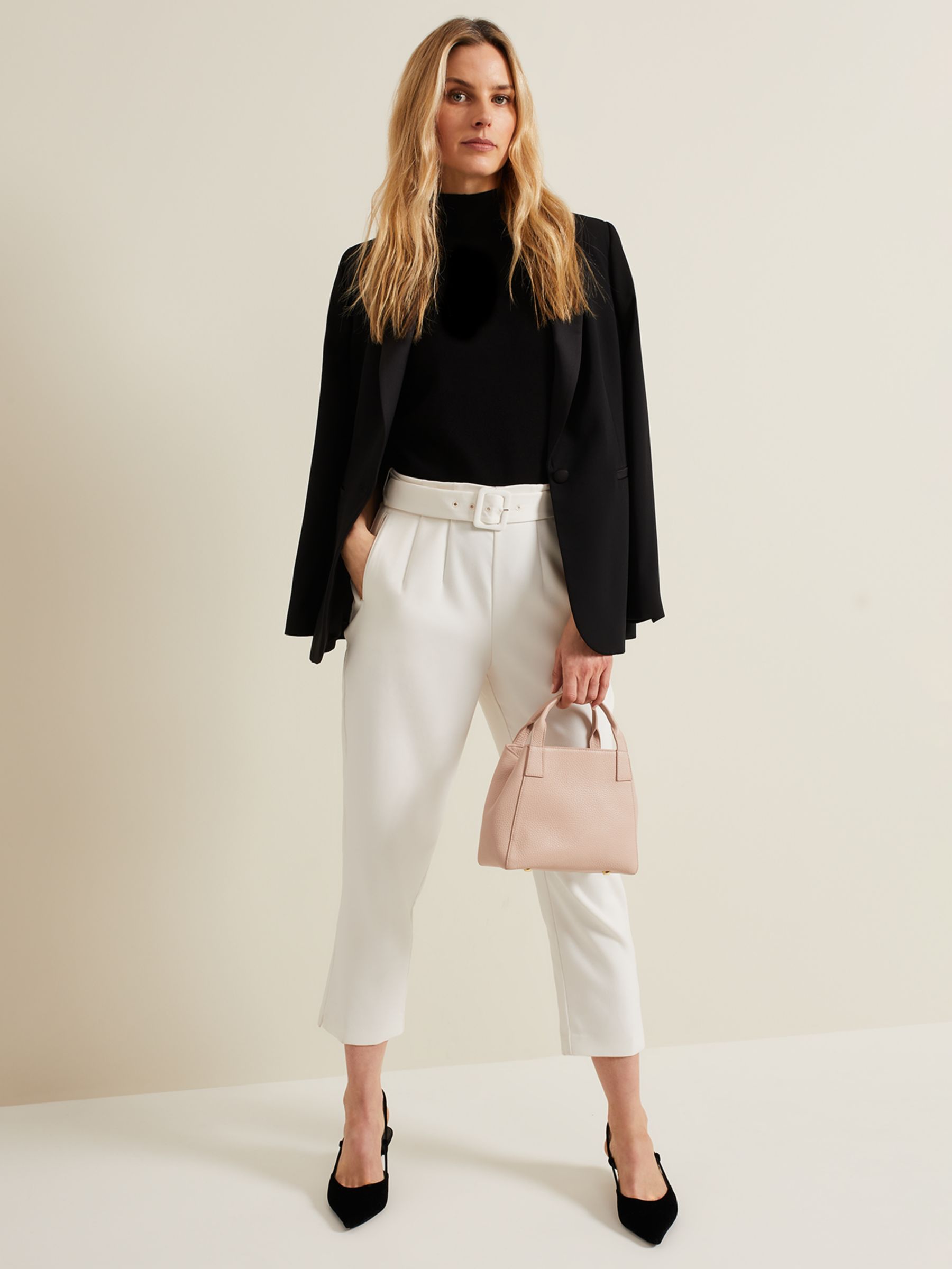 Buy Phase Eight Gaia Tailored Cropped Trousers, Ivory Online at johnlewis.com