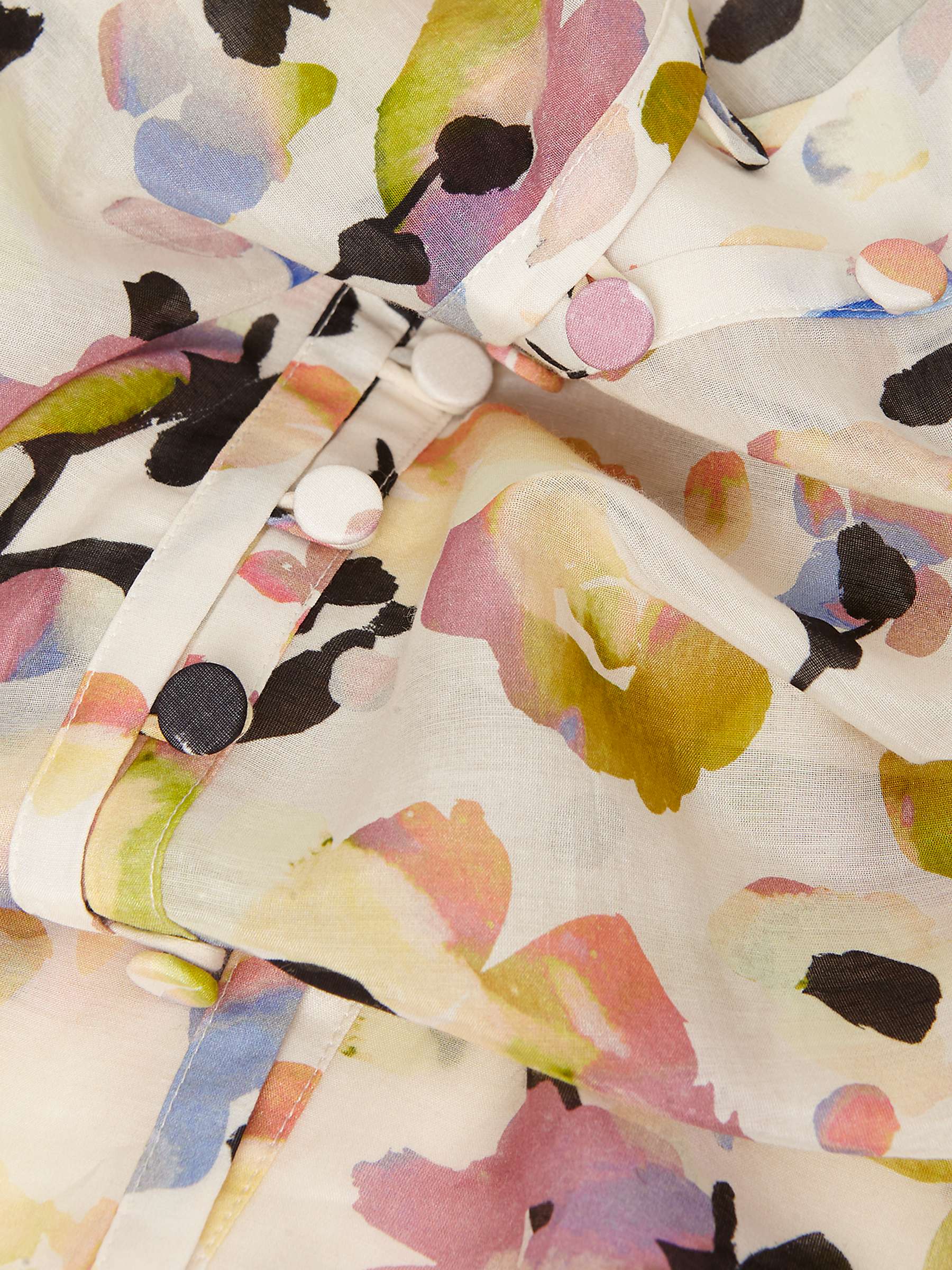 Buy Phase Eight Maddie Watercolour Silk Blend Blouse, Ivory/Multi Online at johnlewis.com