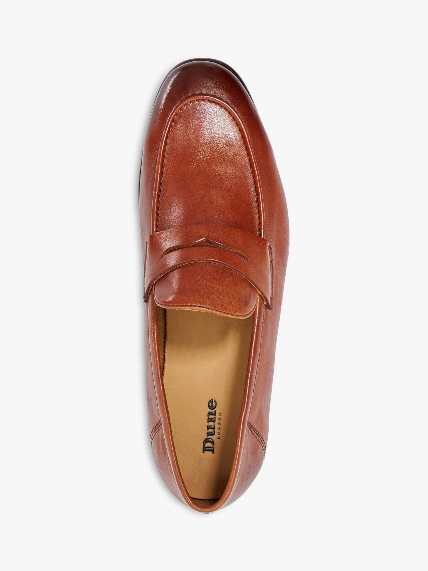 Buy Dune Strategic Leather Crush Back Loafers, Tan Online at johnlewis.com
