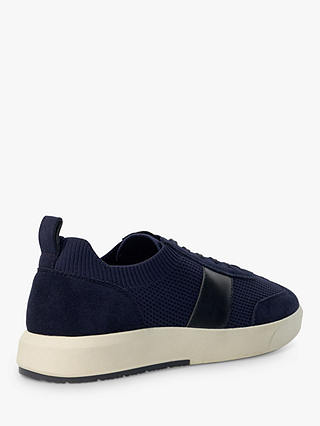Dune Trailing Knitted Fabric Trainers, Navy-fabric