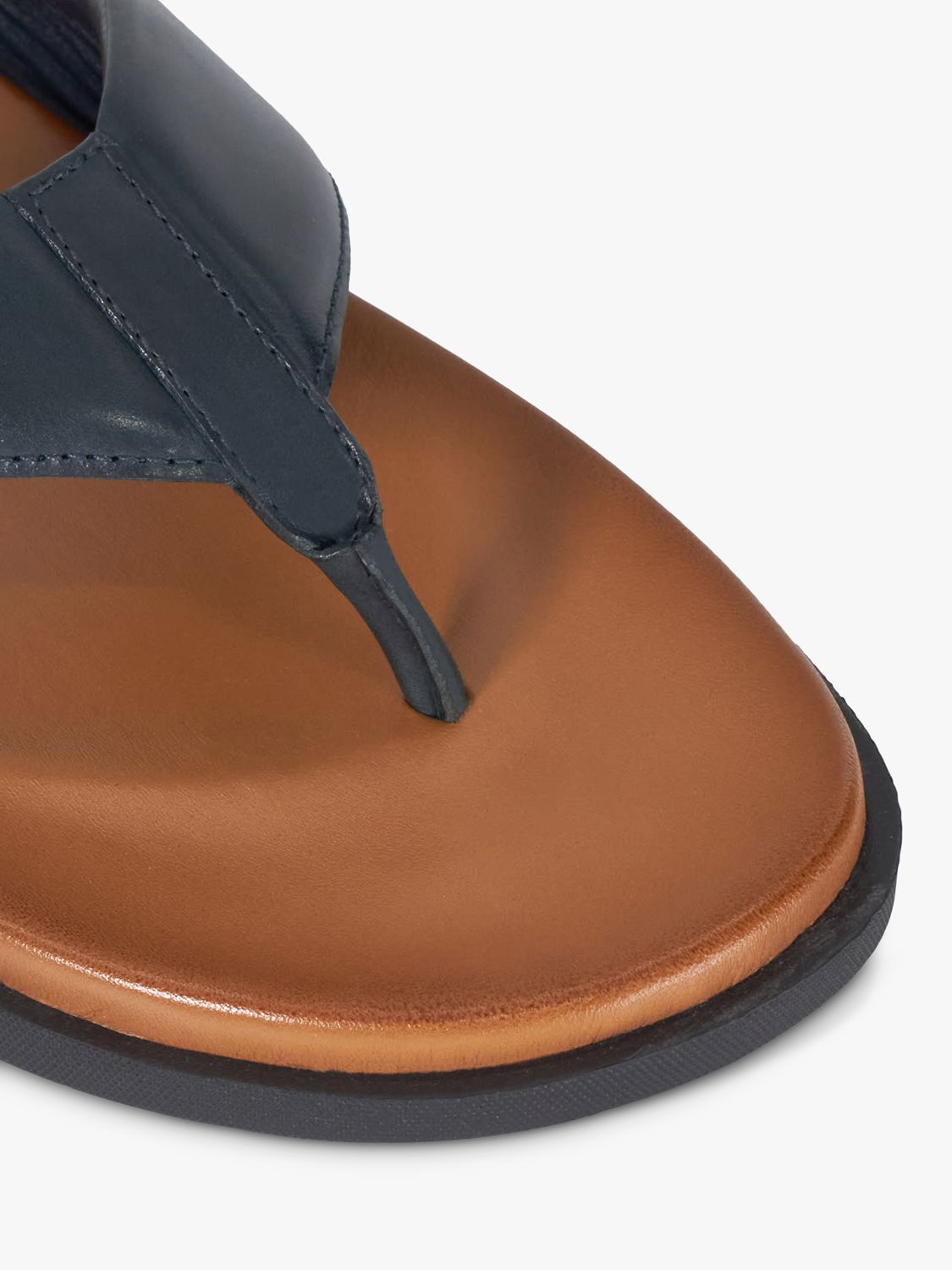 Dune Inspires Leather Toepost Sandal, Navy, 11