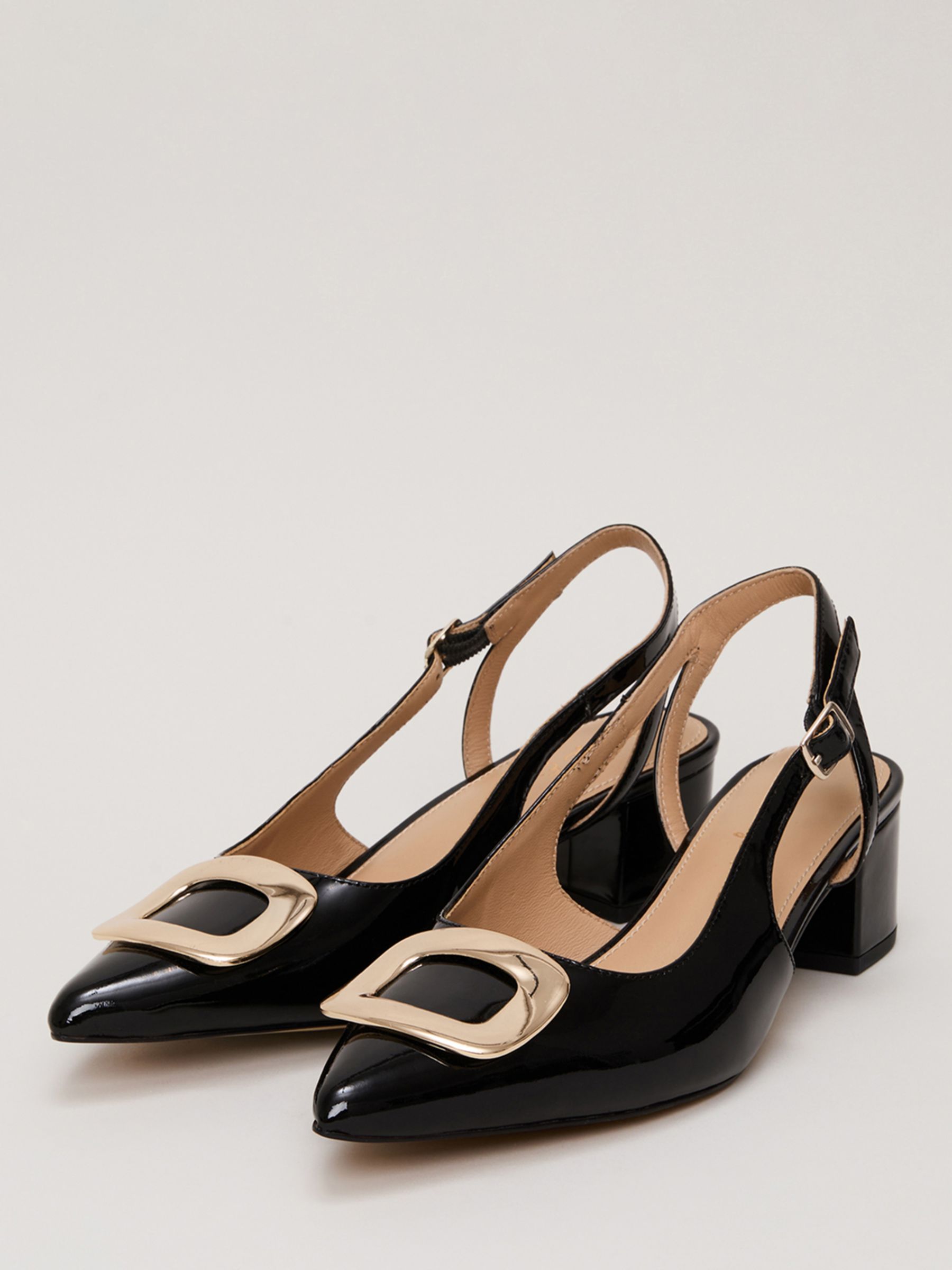 Buy Phase Eight Patent Block Heel Shoes, Black Online at johnlewis.com