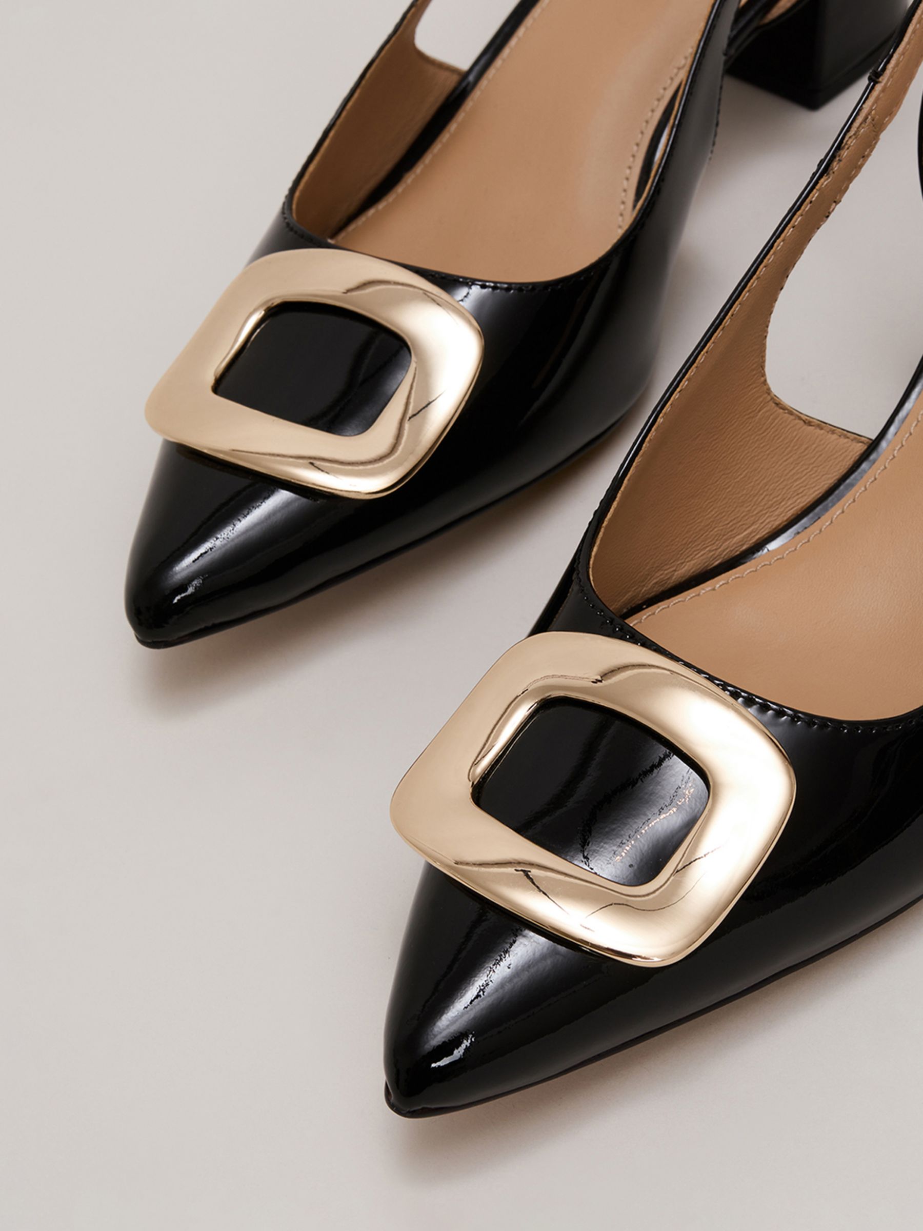 Buy Phase Eight Patent Block Heel Shoes, Black Online at johnlewis.com
