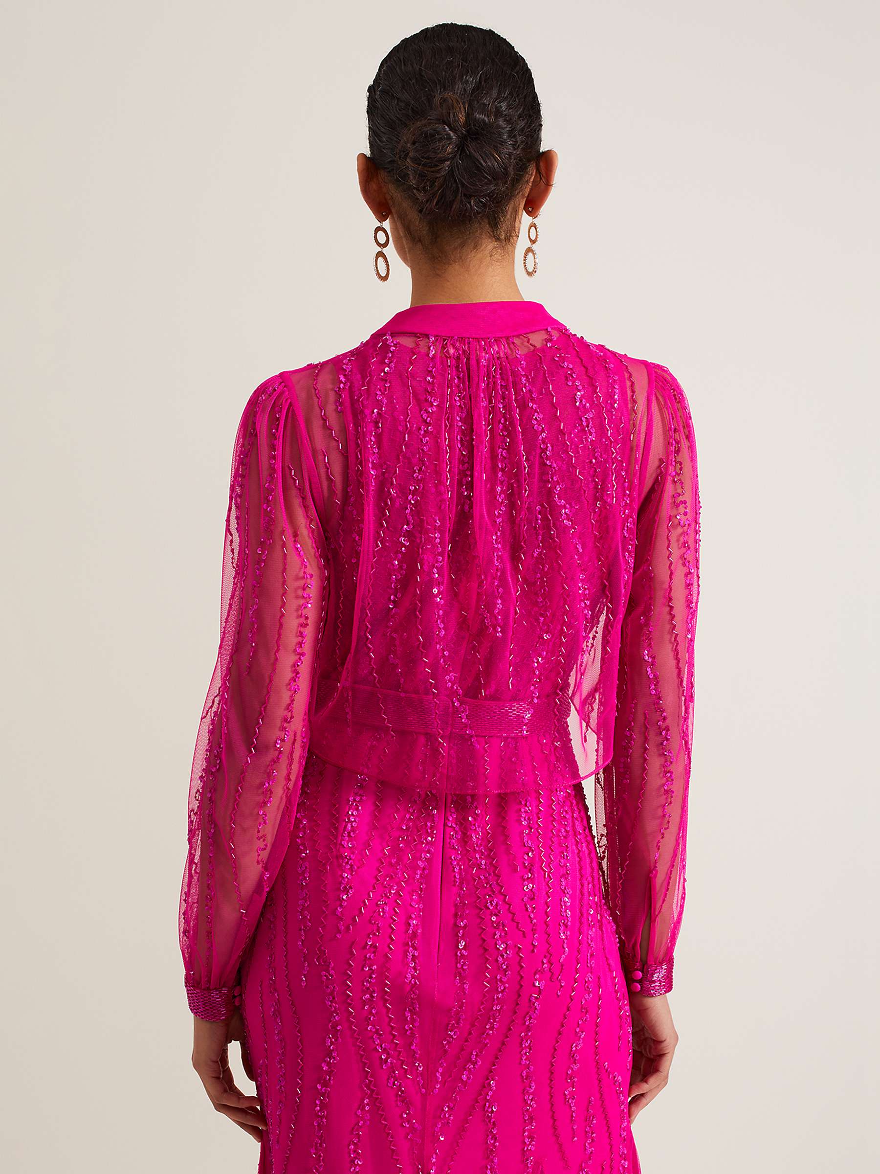 Buy Phase Eight Lila Beaded Cover Up, Fuchsia Online at johnlewis.com