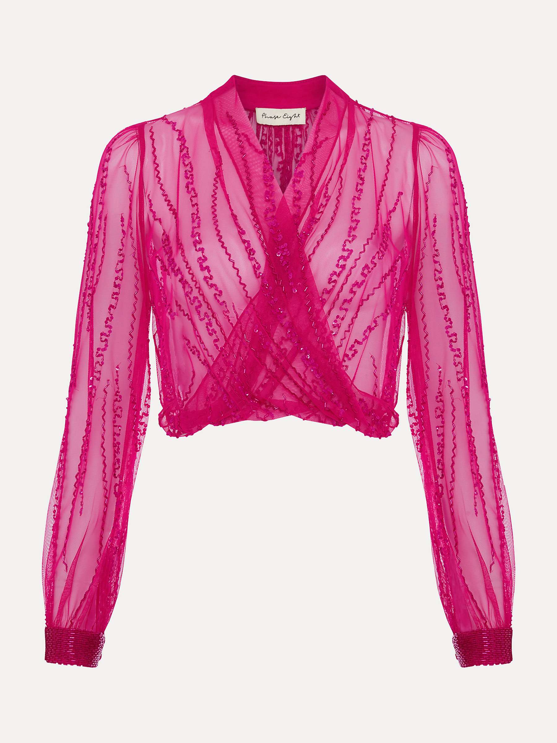 Buy Phase Eight Lila Beaded Cover Up, Fuchsia Online at johnlewis.com