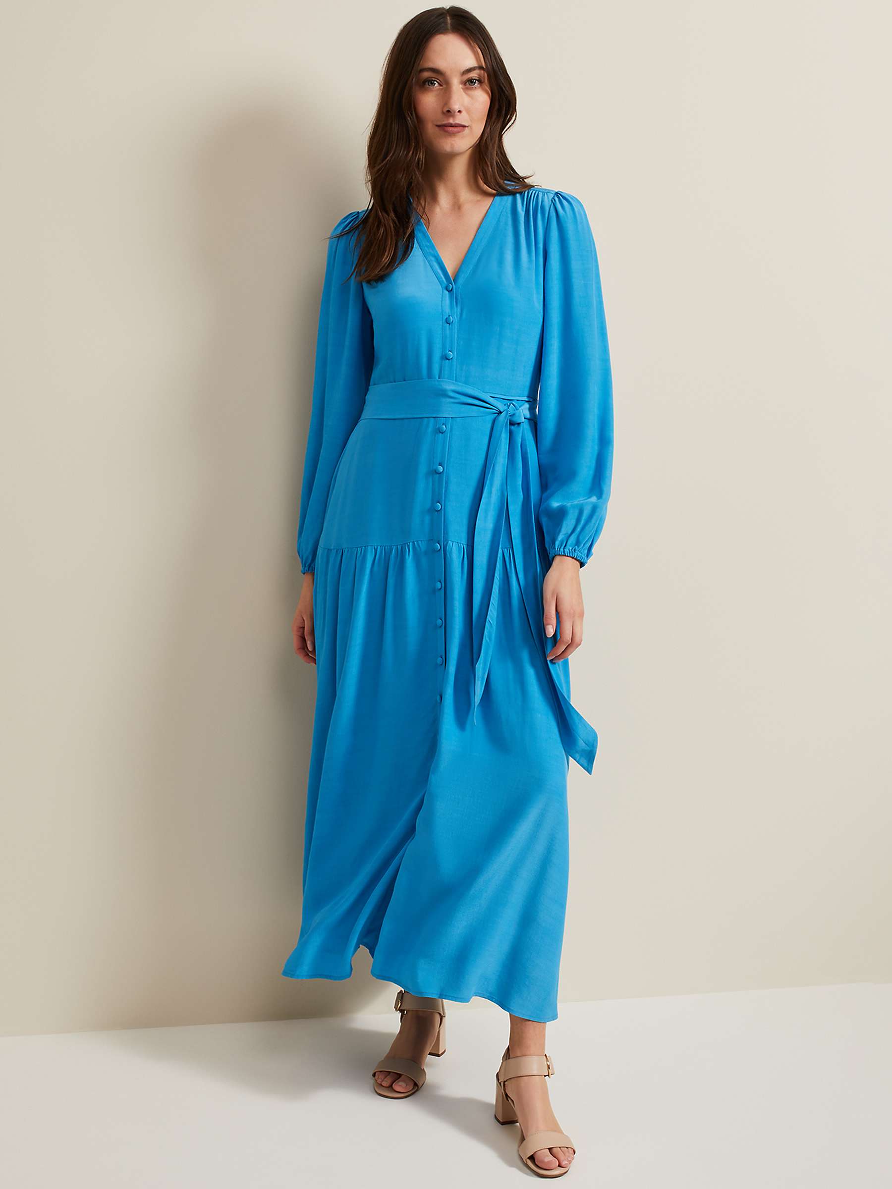 Buy Phase Eight Tori Tiered Maxi Dress, Blue Online at johnlewis.com