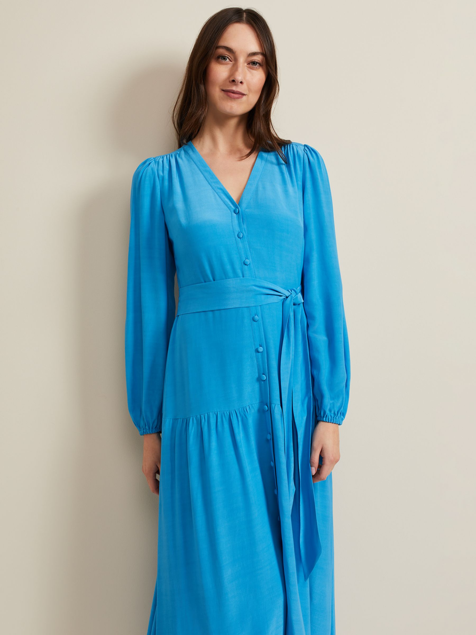 Buy Phase Eight Tori Tiered Maxi Dress, Blue Online at johnlewis.com