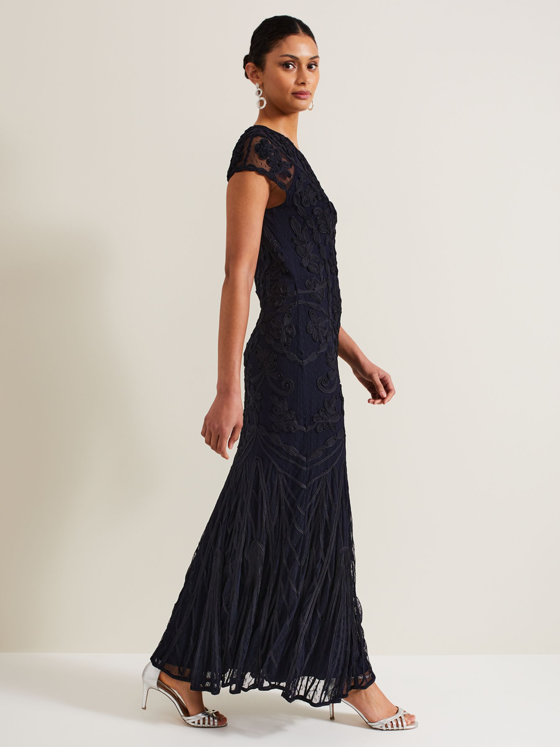 Buy Phase Eight Collection 8 Luana Tapework Maxi Dress, Navy Online at johnlewis.com