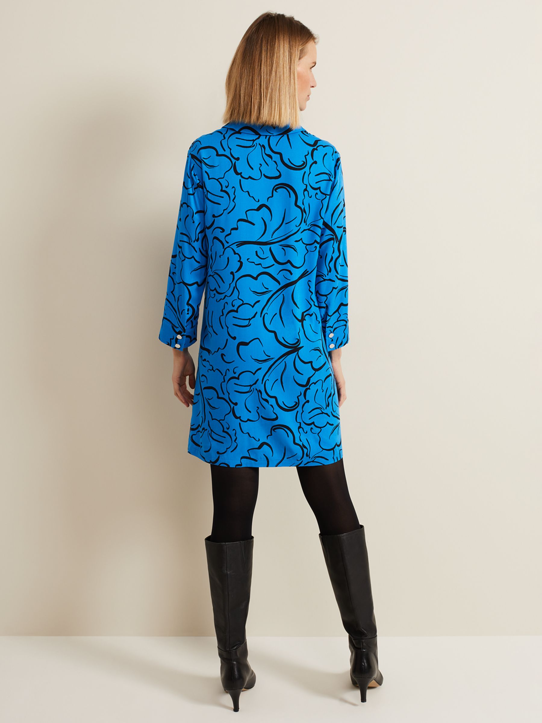 Buy Phase Eight Marina Leaf Tunic Dress, Blue Online at johnlewis.com
