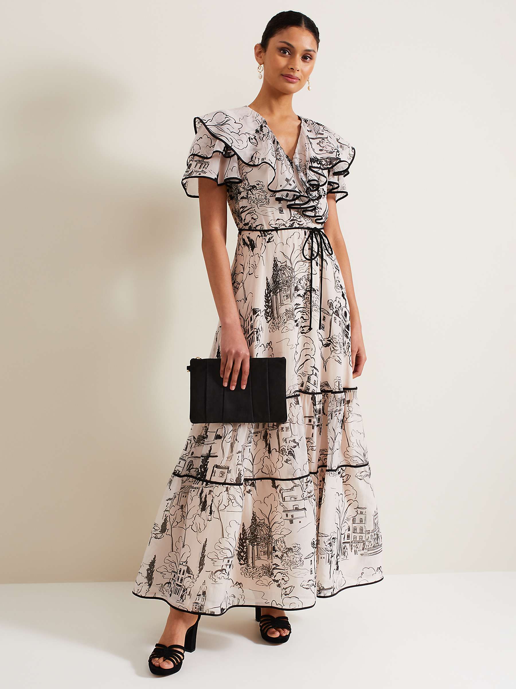 Buy Phase Eight Arlette Tuscan Landscape Maxi Dress, Black/Ivory Online at johnlewis.com