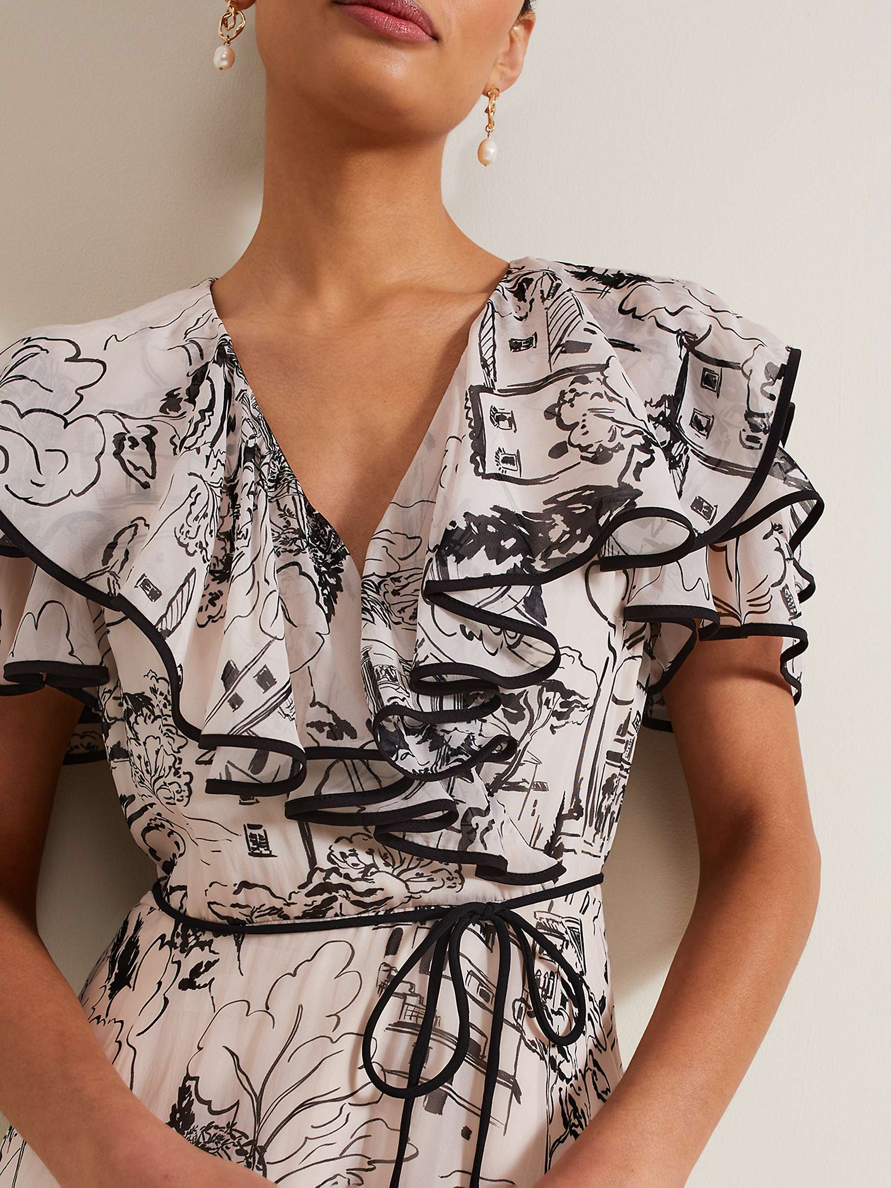 Buy Phase Eight Arlette Tuscan Landscape Maxi Dress, Black/Ivory Online at johnlewis.com