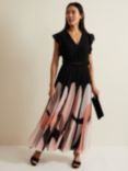 Phase Eight Collection 8 Isla Pleated Maxi Dress, Black/Multi, Black/Multi