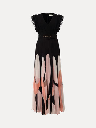 Phase Eight Collection 8 Isla Pleated Maxi Dress, Black/Multi