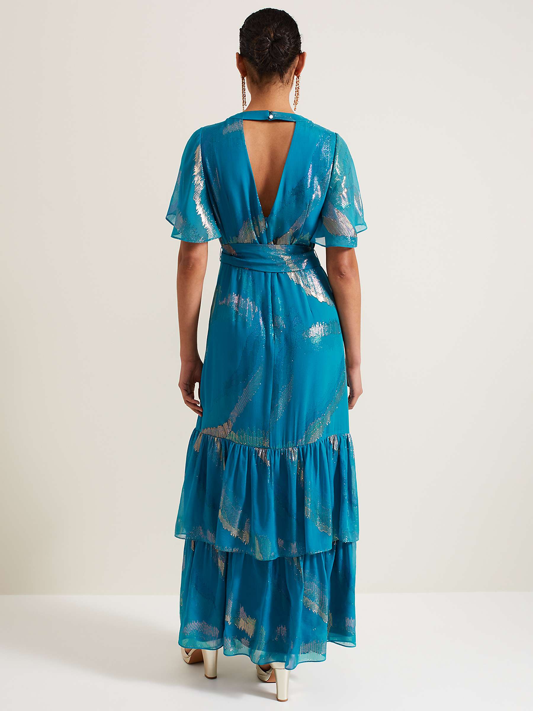 Buy Phase Eight Collection 8 Charissa Silk Maxi Dress, Blue/Gold Online at johnlewis.com