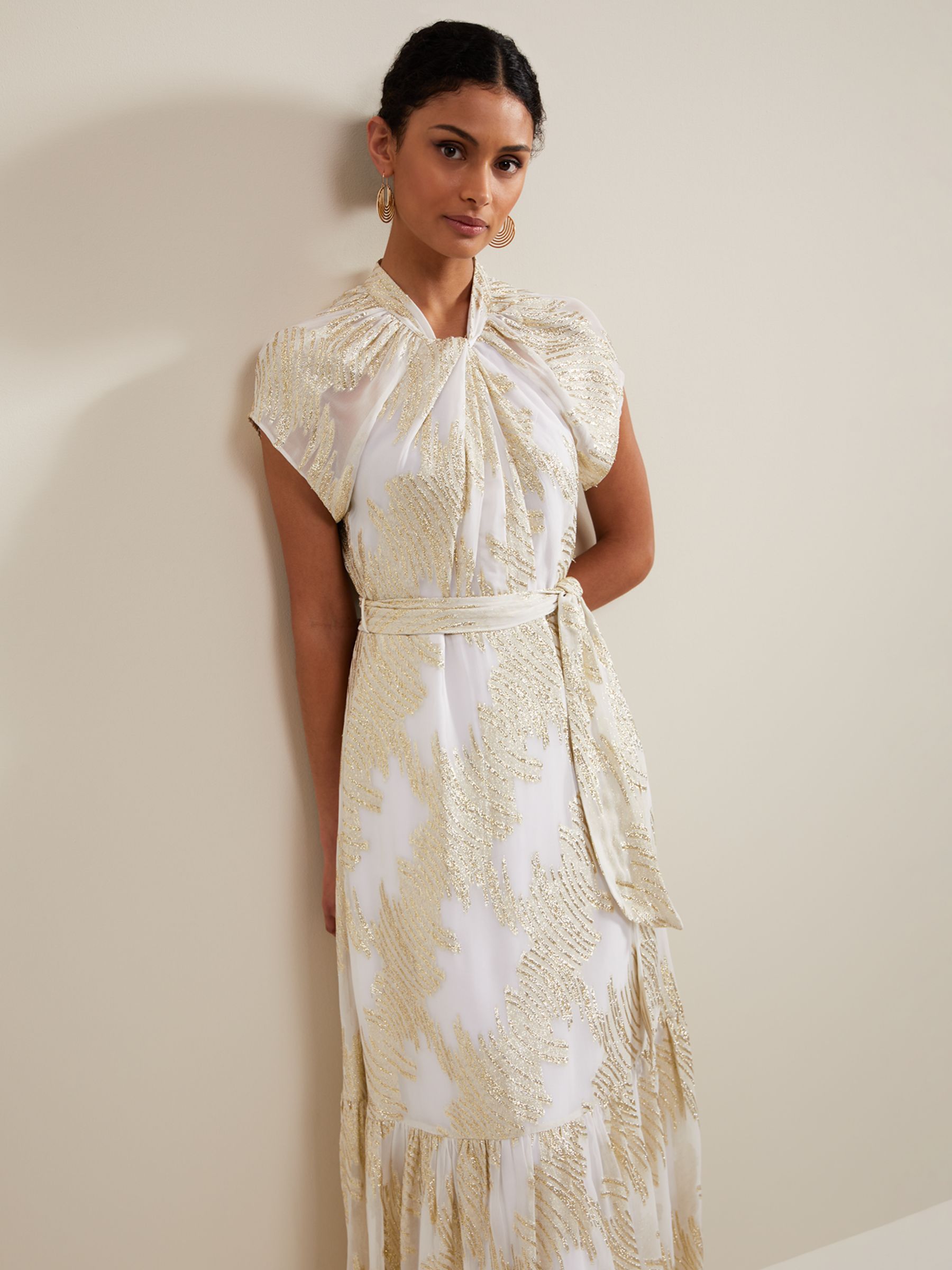 Phase Eight Kerena Shimmer Maxi Dress, Multi, 6