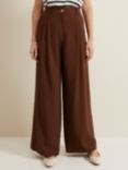 Phase Eight Indiyah Wide Leg Trousers, Brown, Brown