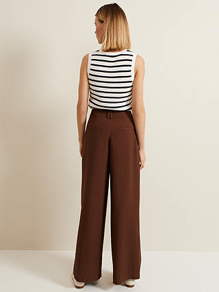 Phase Eight Indiyah Wide Leg Trousers, Brown