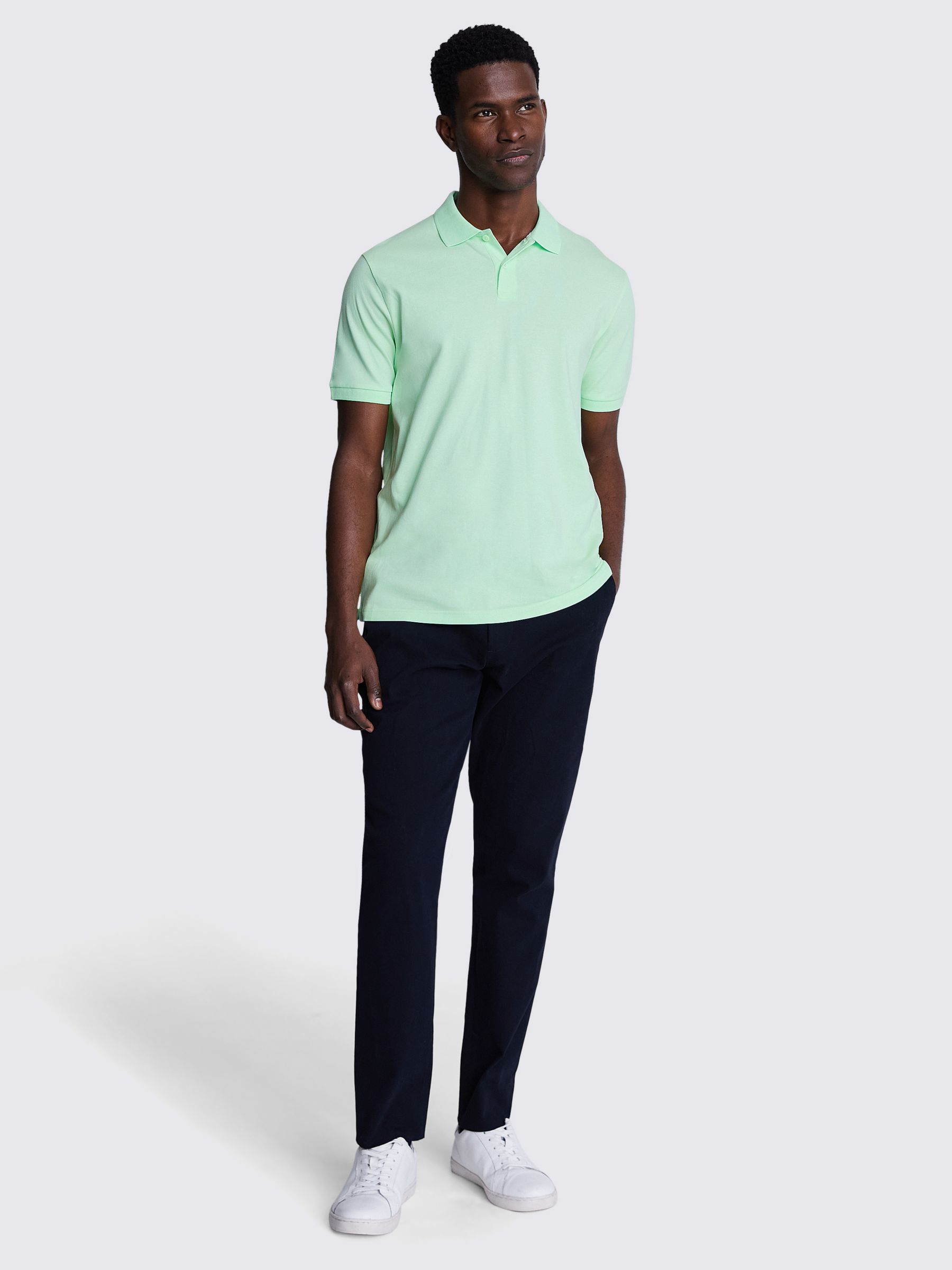 Moss Pique Short Sleeve Polo Shirt, Apple Green at John Lewis & Partners
