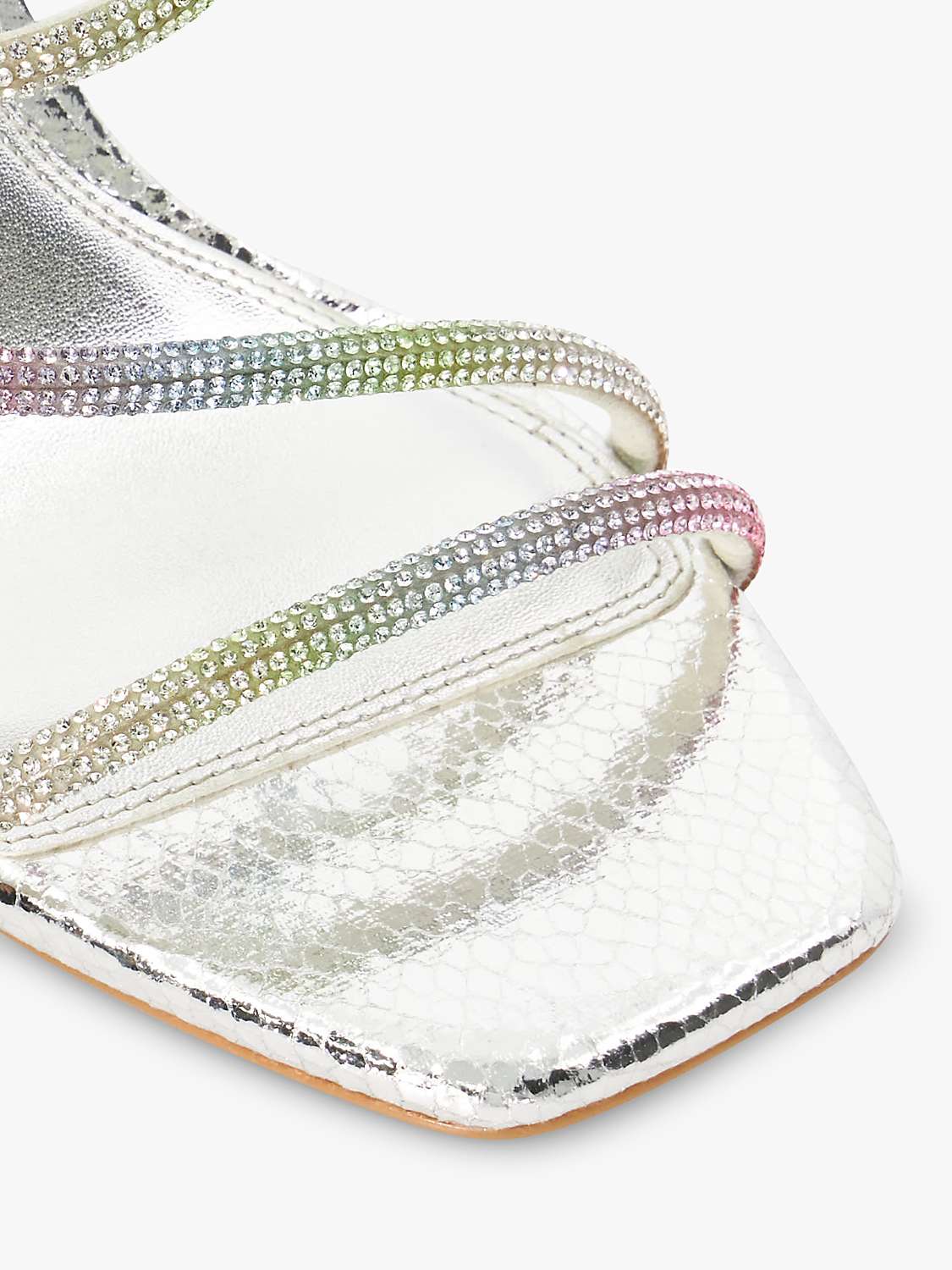 Buy Dune Miri Crystal Cork Wedge Sandals, Silver/Multi Online at johnlewis.com
