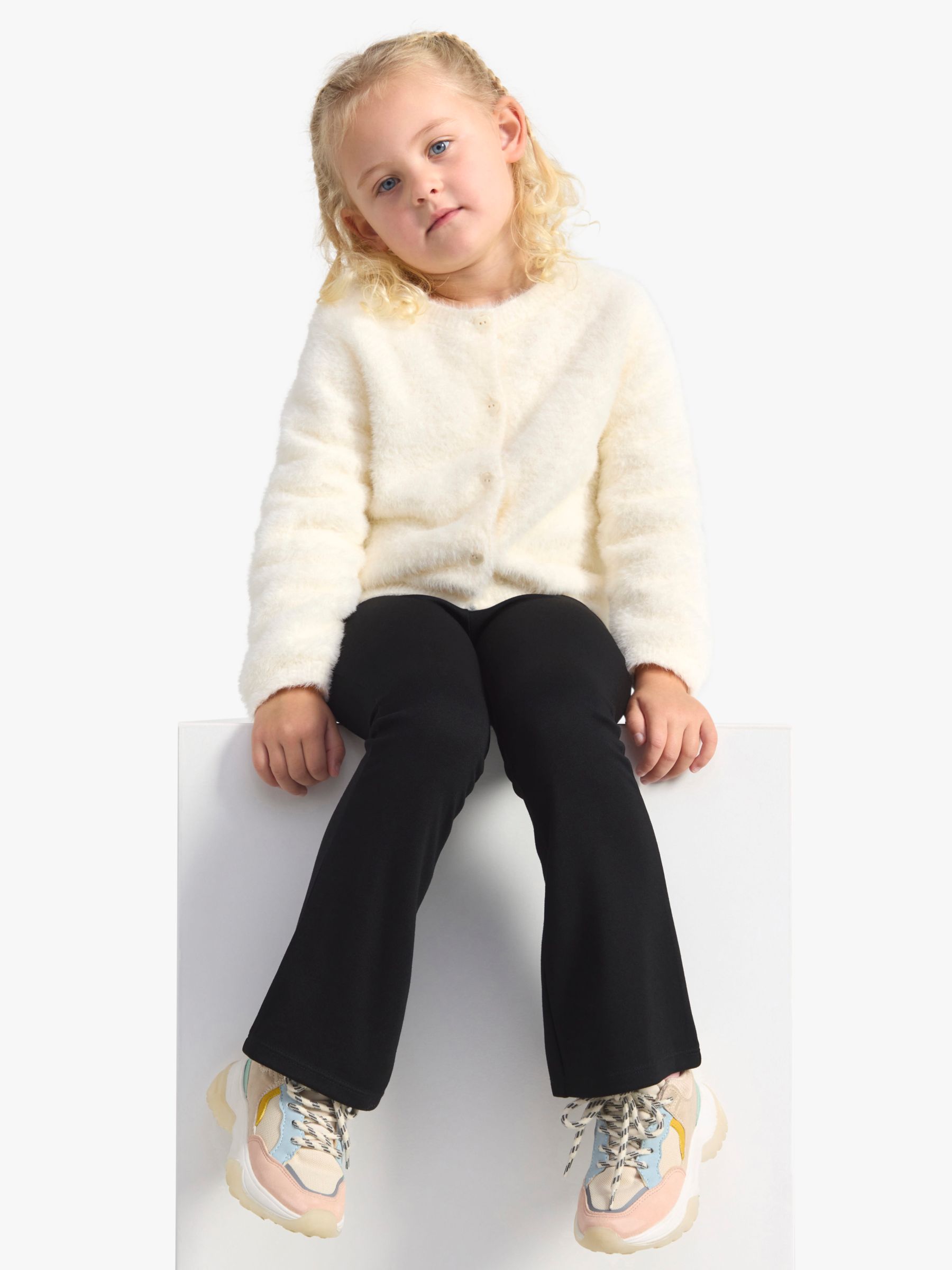 Buy Lindex Kids' Feather Yarn Heart Button Cardigan Online at johnlewis.com