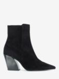 Mint Velvet Angled Heel Suede Ankle Boots, Black