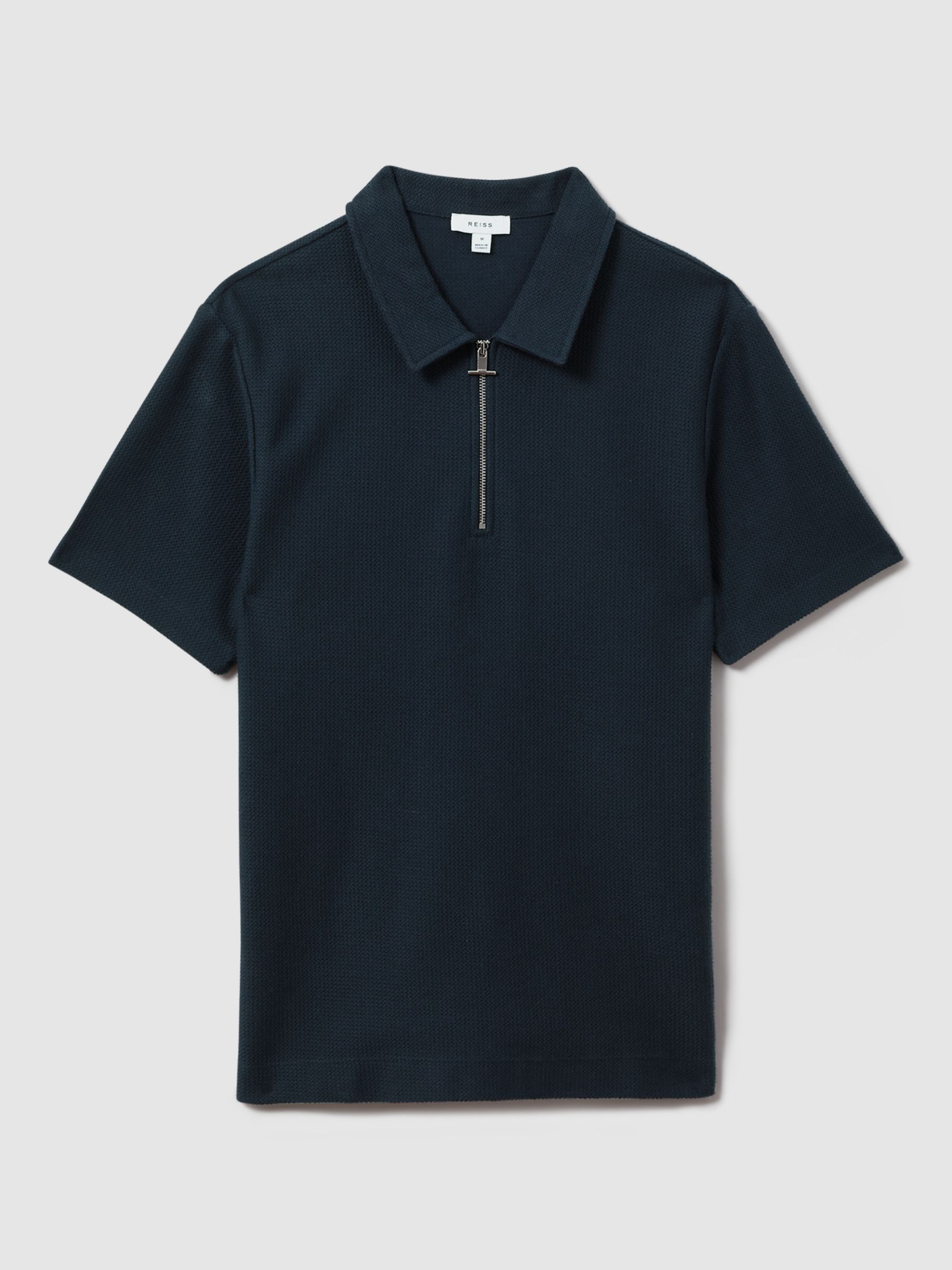 Buy Reiss Felix Textured Half Zip Polo Shirt Online at johnlewis.com