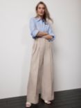 Mint Velvet Structured Wide Leg Trousers, Natural Cream