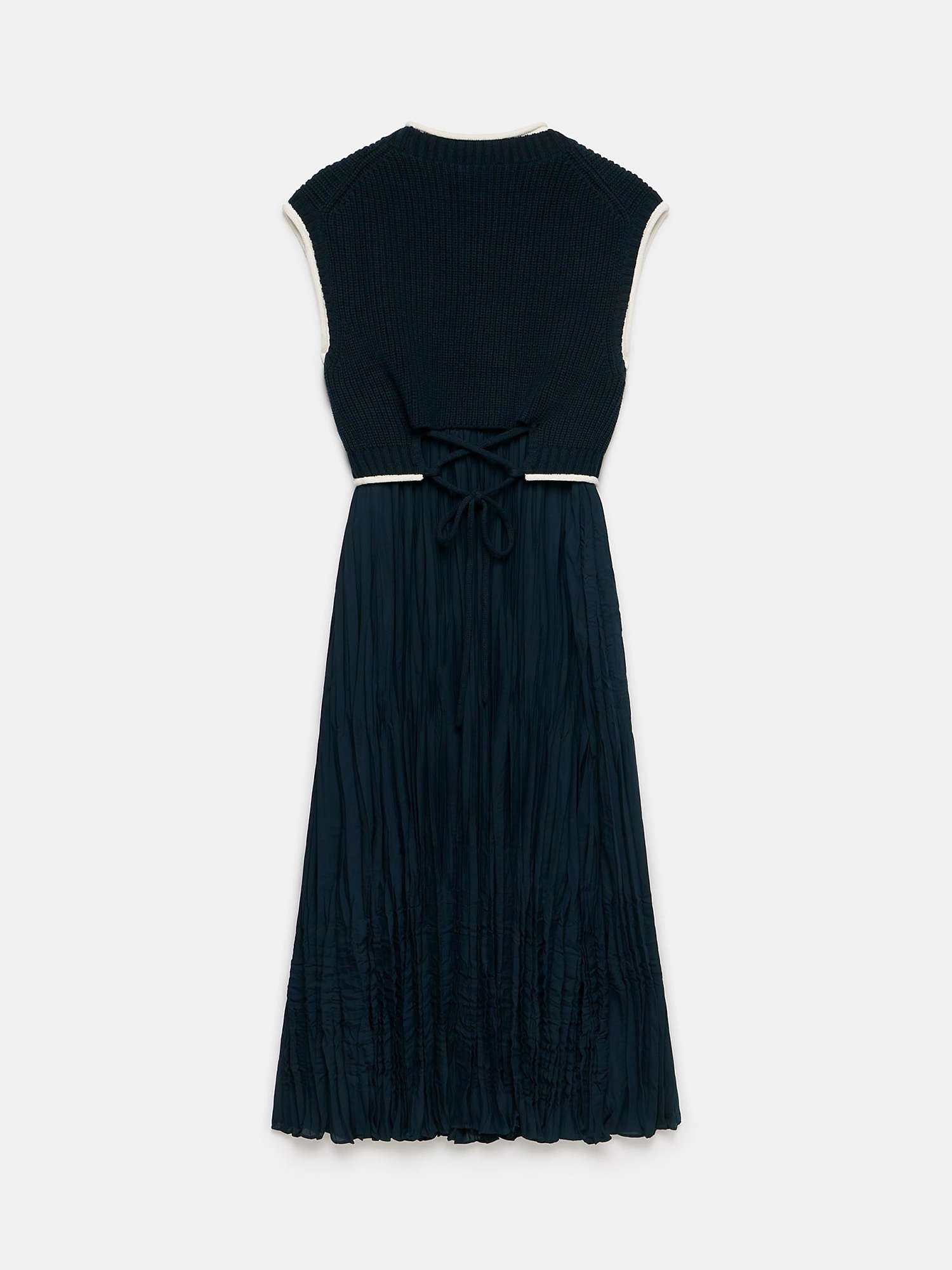 Buy Mint Velvet Ribbed Midi Knit Dress, Navy Online at johnlewis.com