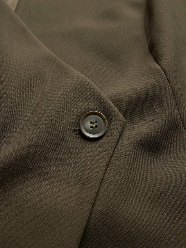 Mint Velvet Asymmetric Waistcoat, Khaki