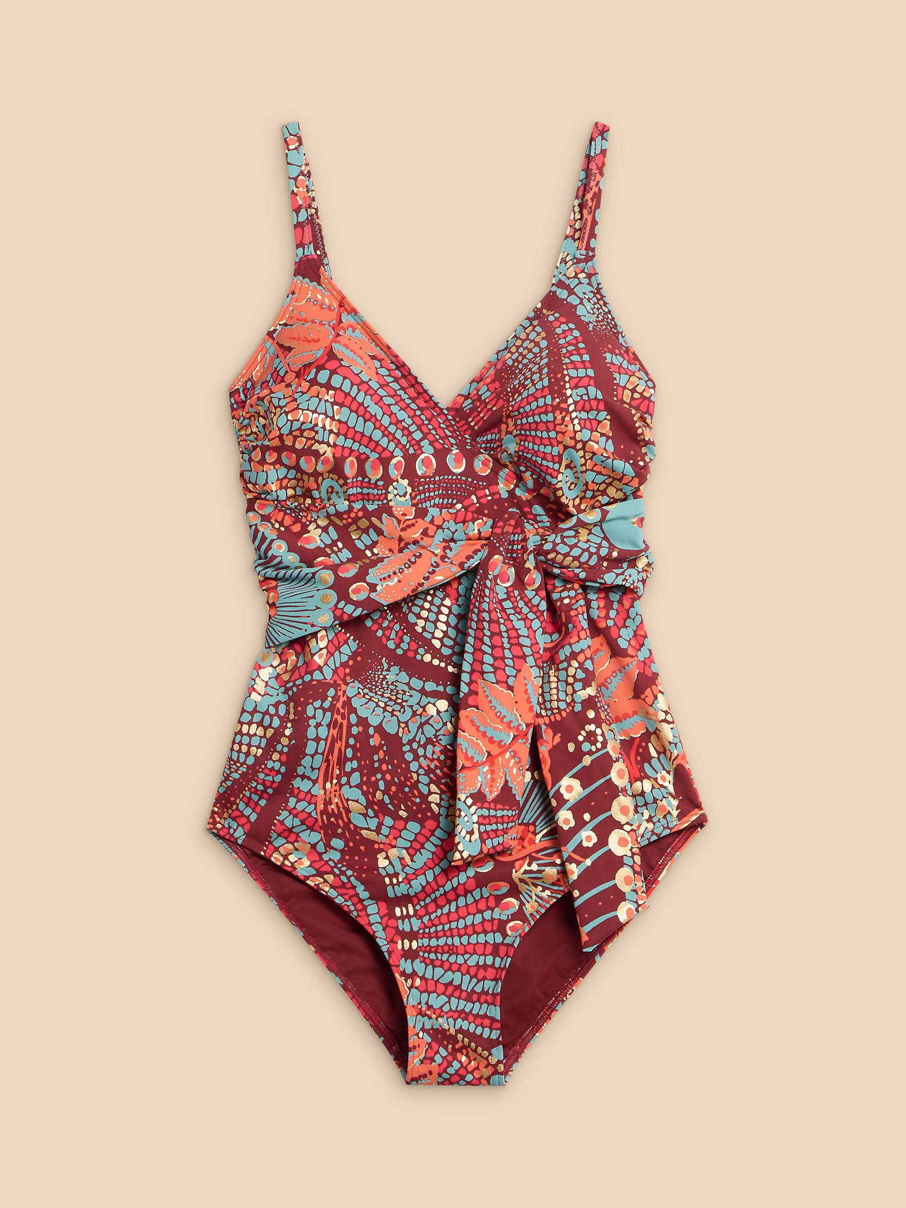 Buy White Stuff Tabitha Control Swimsuit, Red/Multi Online at johnlewis.com