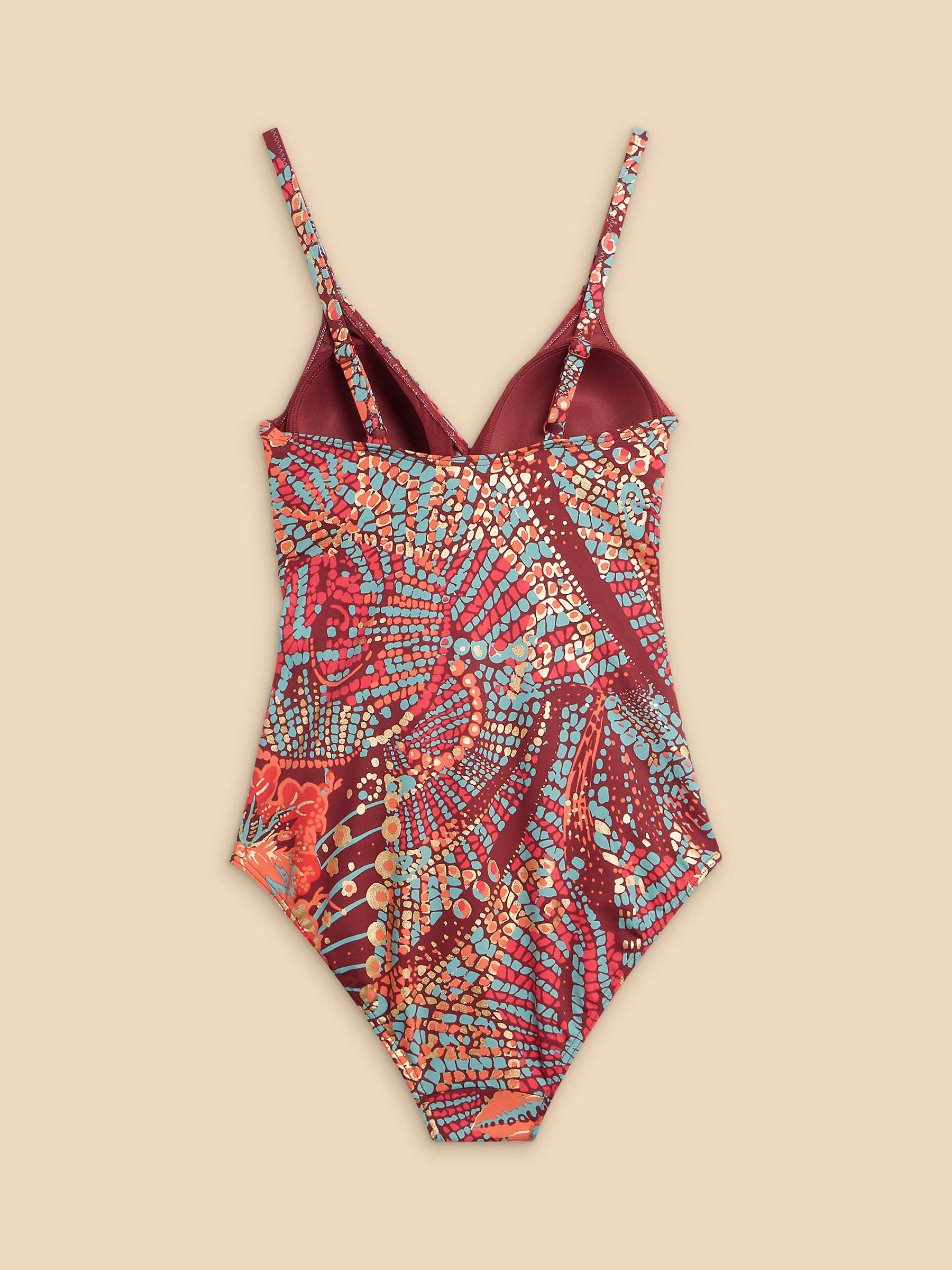 Buy White Stuff Tabitha Control Swimsuit, Red/Multi Online at johnlewis.com