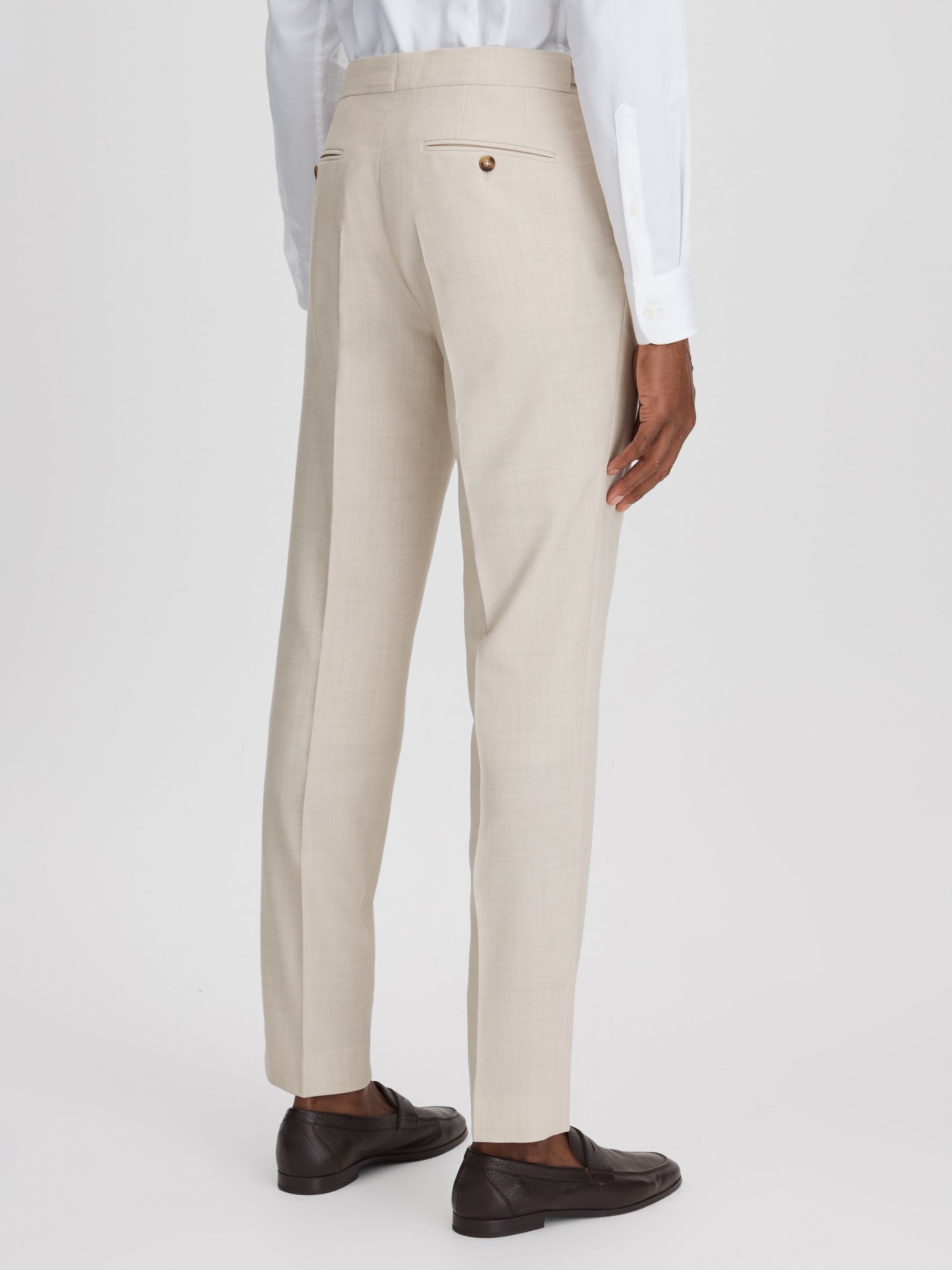 Buy Reiss Belmont Wool Blend Textured Weave Trousers, Stone Online at johnlewis.com