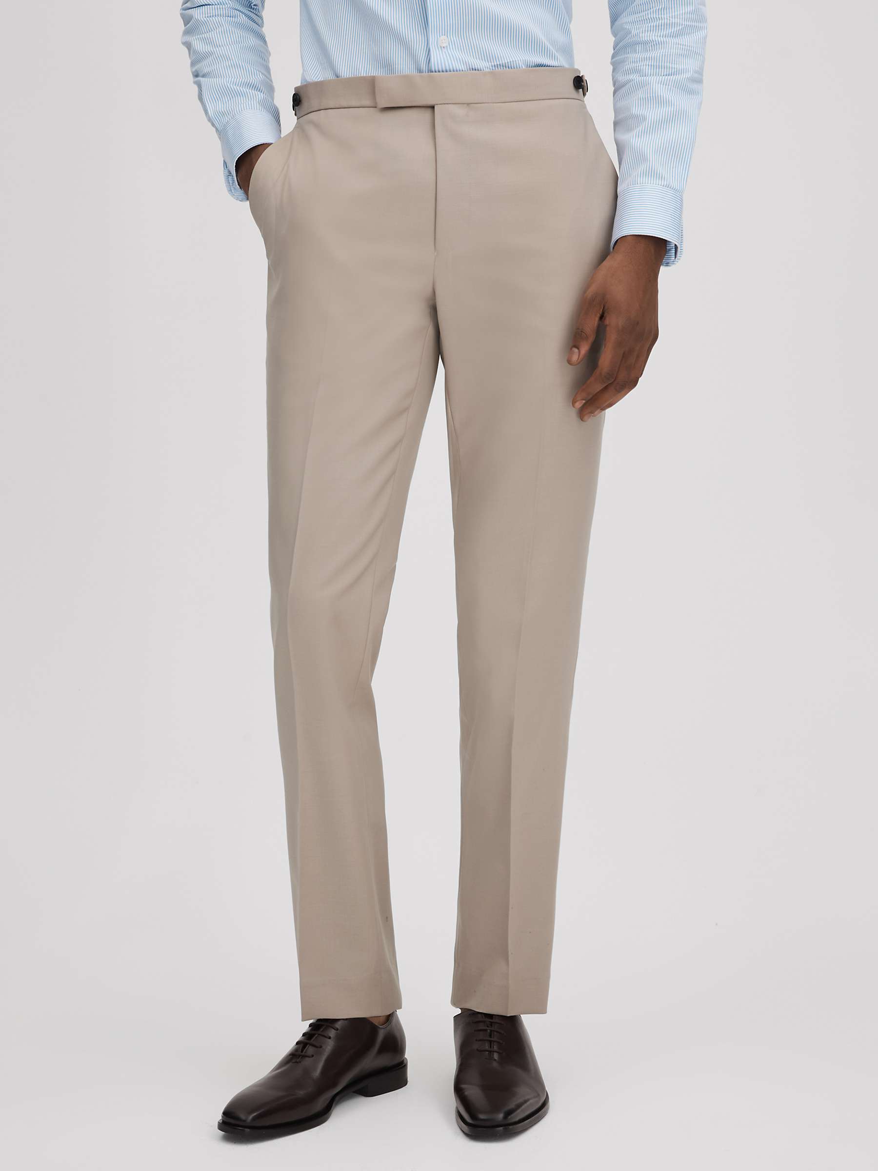 Buy Reiss Dillon Plain Wool Blend Trousers, Stone Online at johnlewis.com