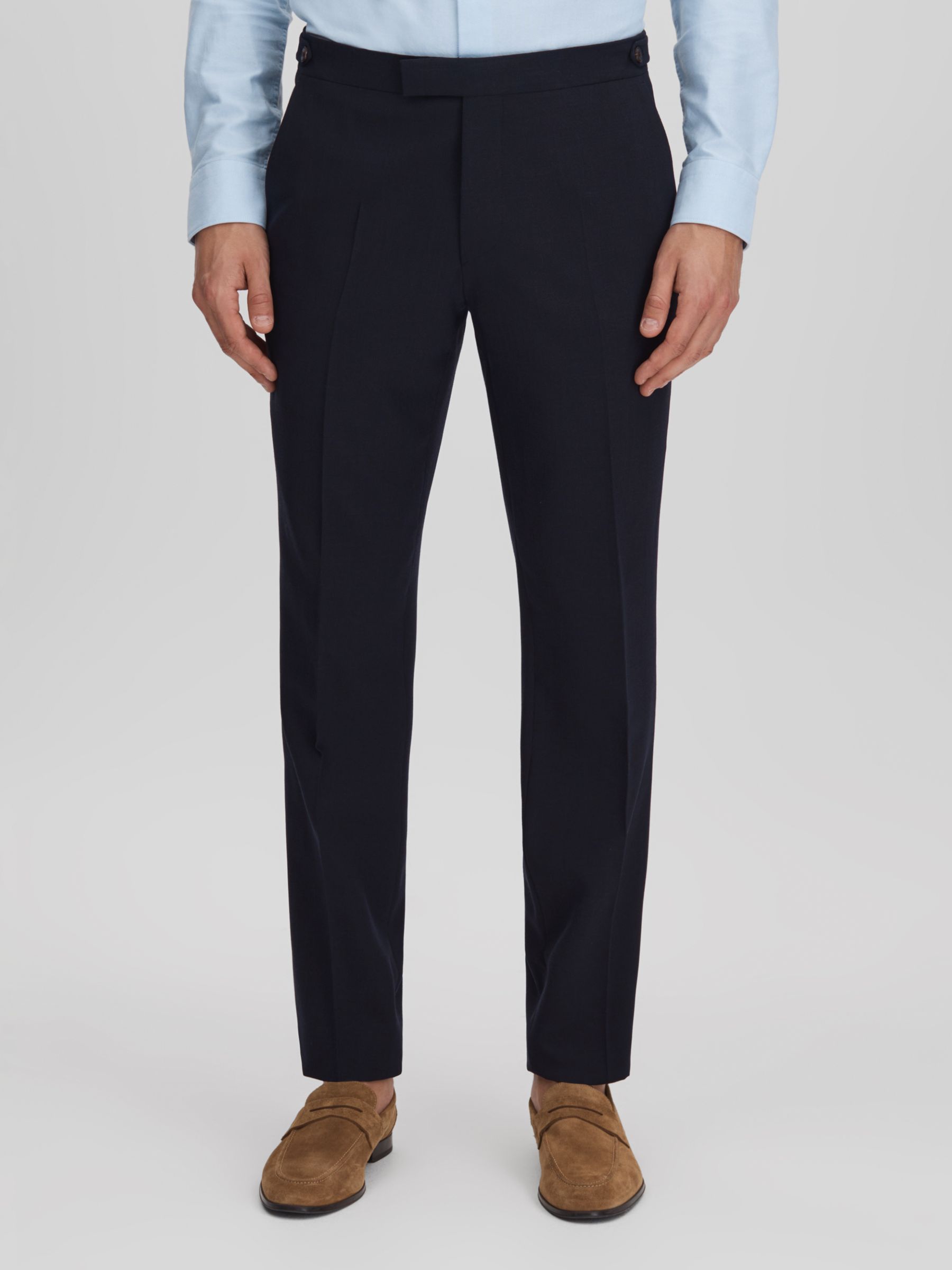 Reiss Belmont Textured Trousers, Navy, 38R