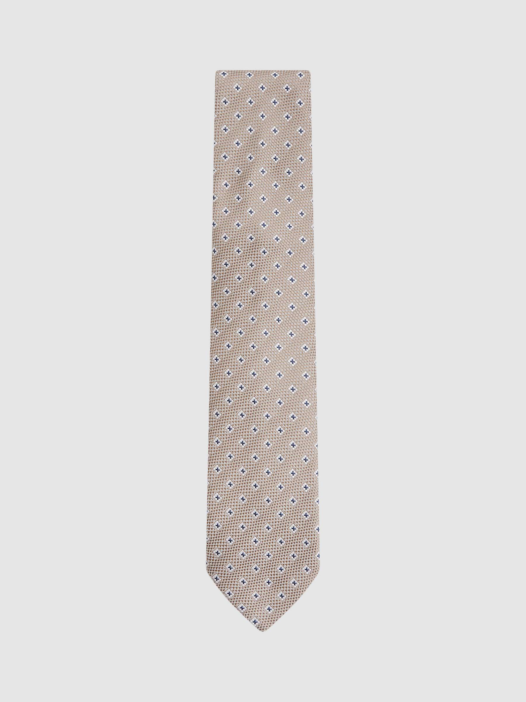 Buy Reiss Apollinare Small Floral Print Silk Blend Tie, Oatmeal Online at johnlewis.com