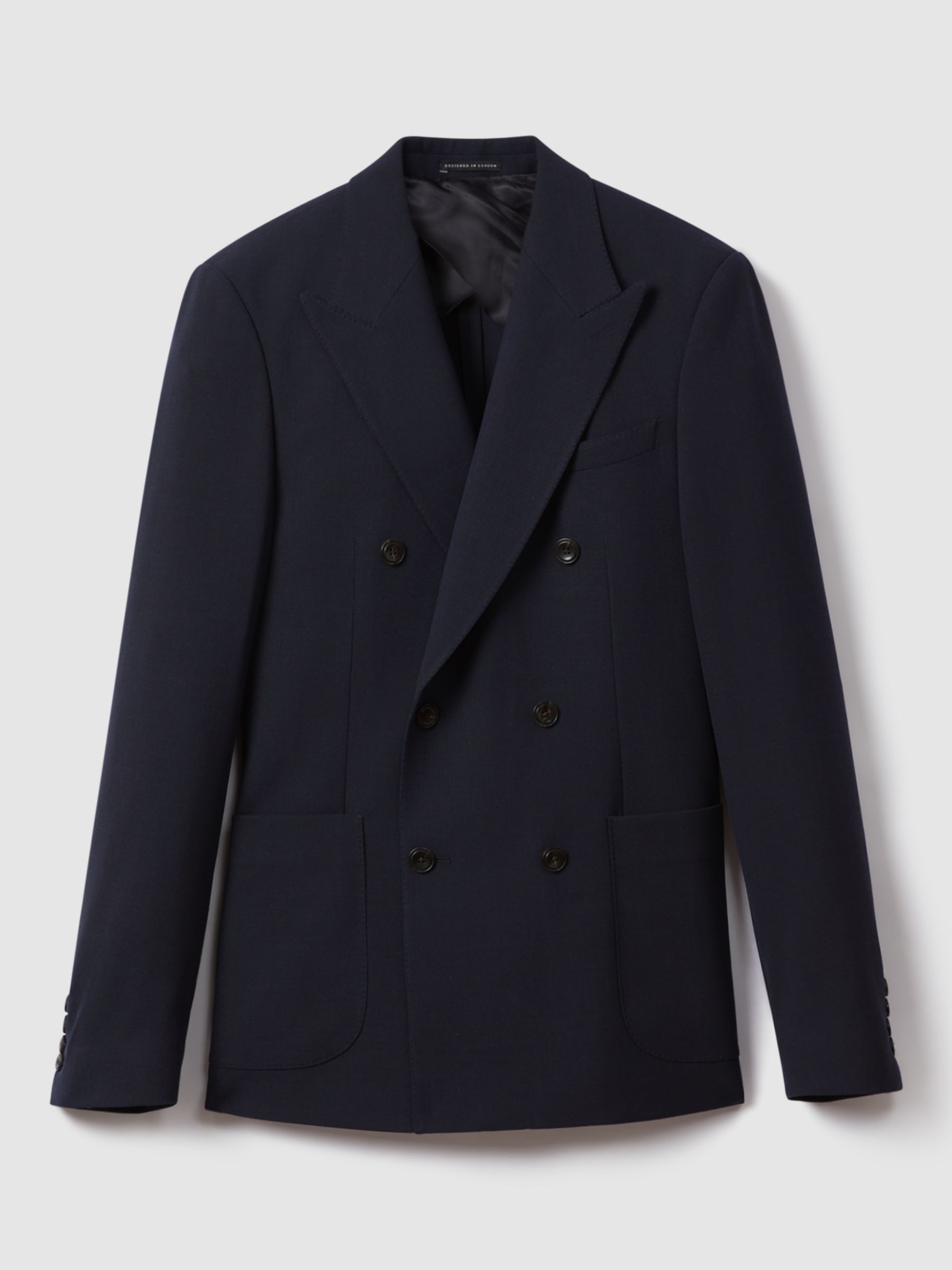 Reiss Belmont Wool Blend Suit Jacket, Navy, 36
