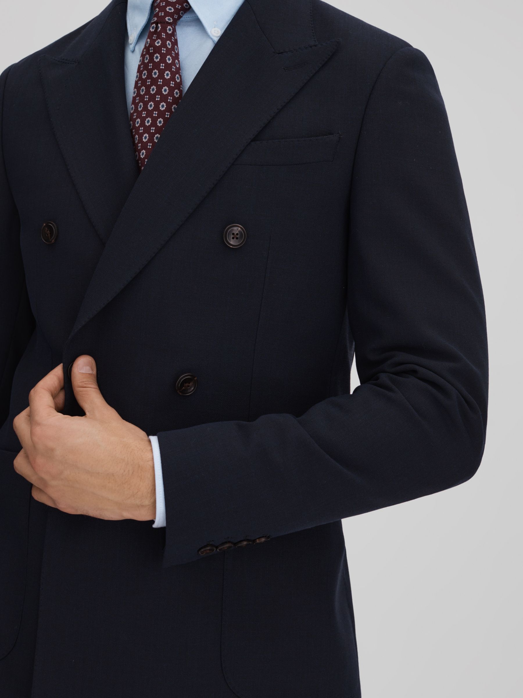 Reiss Belmont Wool Blend Suit Jacket, Navy, 38