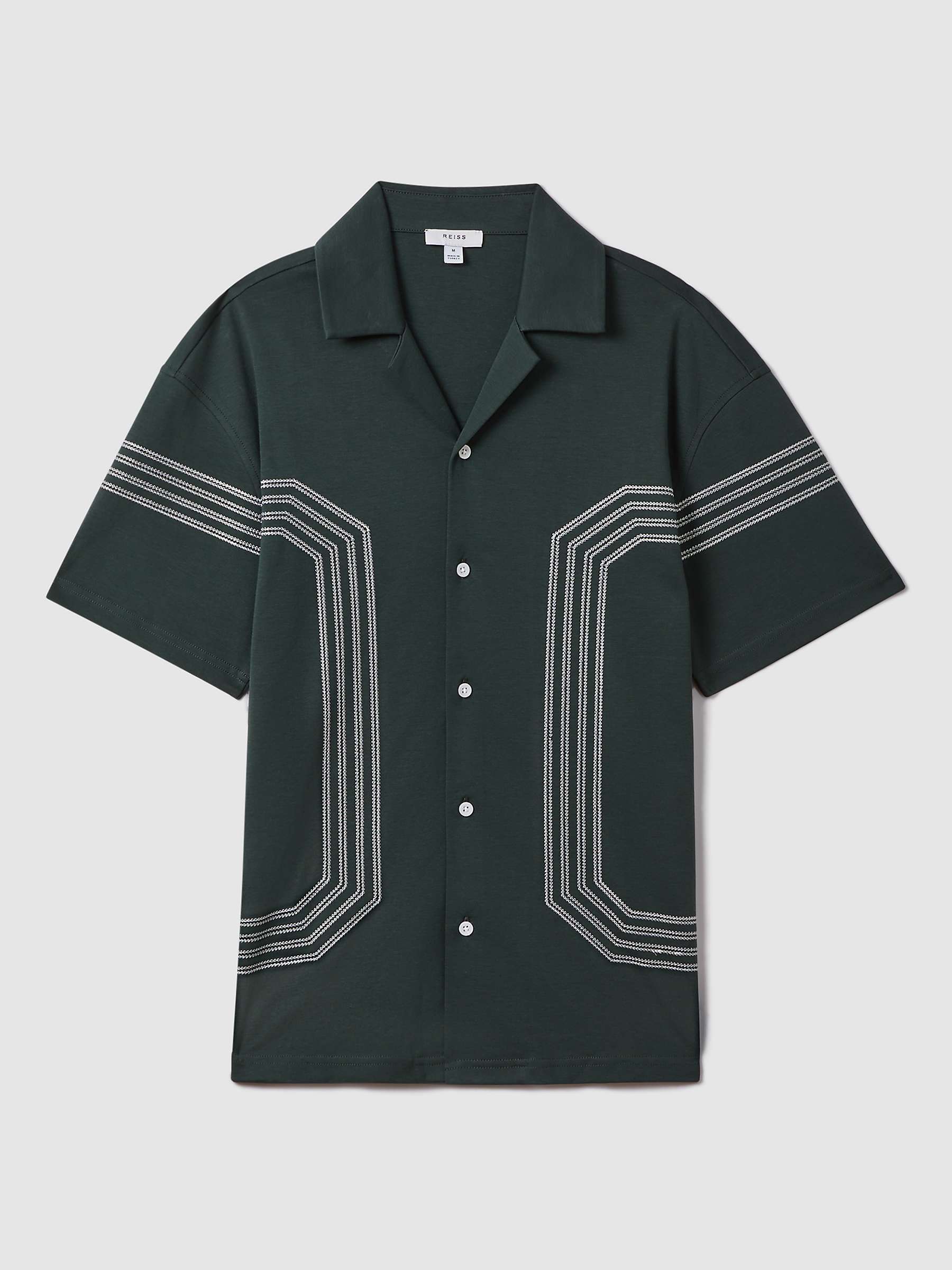 Buy Reiss Arlington Embroidered Cuban Collar Shirt Online at johnlewis.com