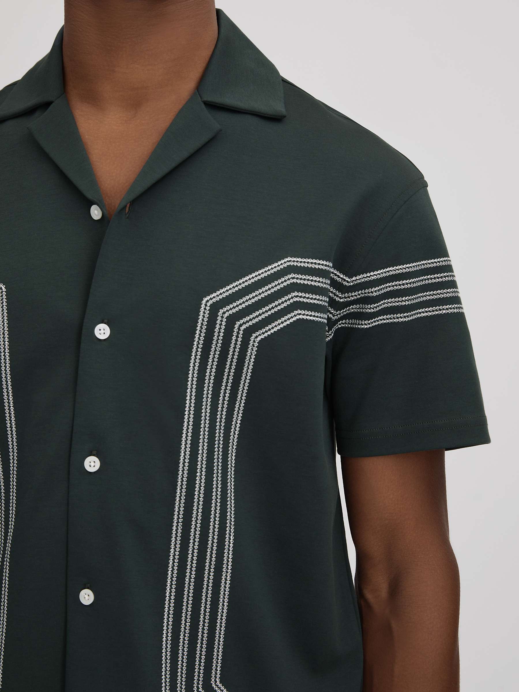 Buy Reiss Arlington Embroidered Cuban Collar Shirt Online at johnlewis.com