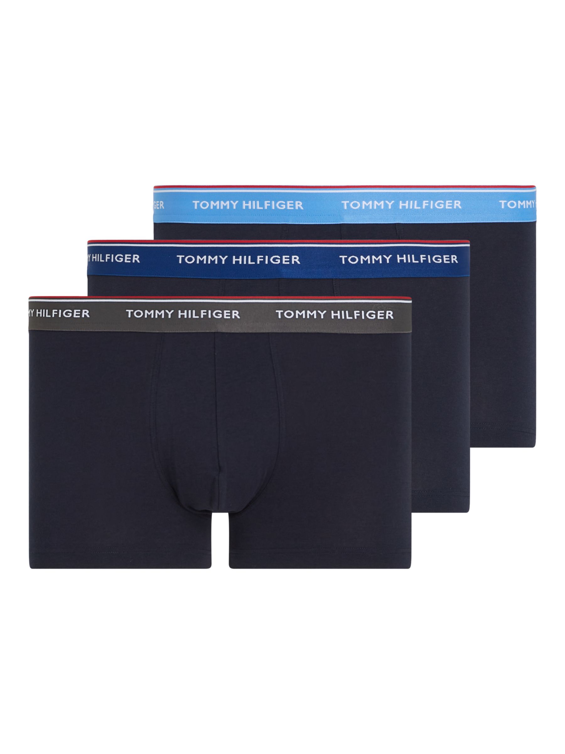 Tommy Hilfiger Organic Cotton Blend Trunks, Pack of 3, Bluespel/Ancblue/Ash, L
