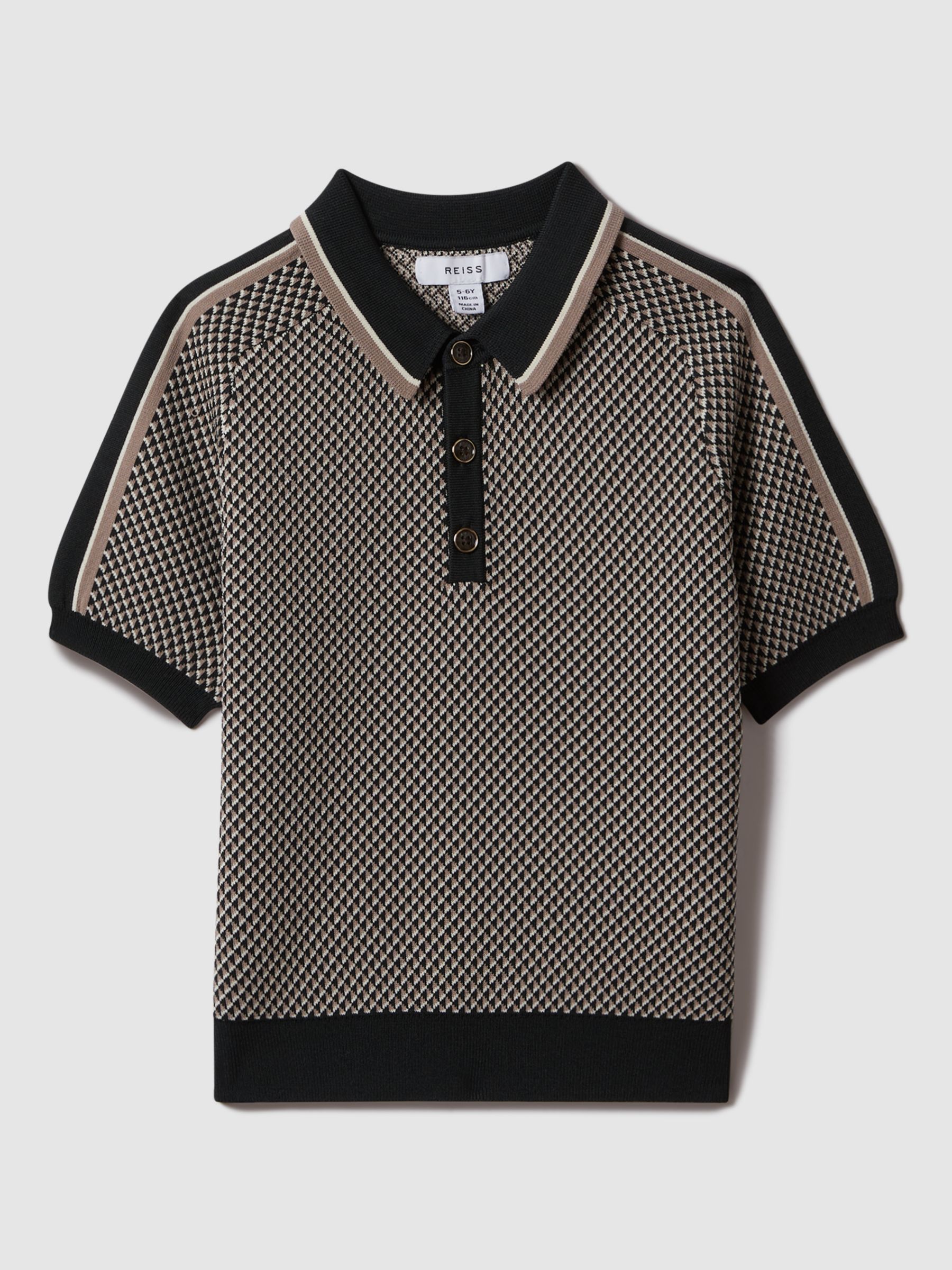 Buy Reiss Kids' Brunswick Geometric Knit Polo Shirt Online at johnlewis.com