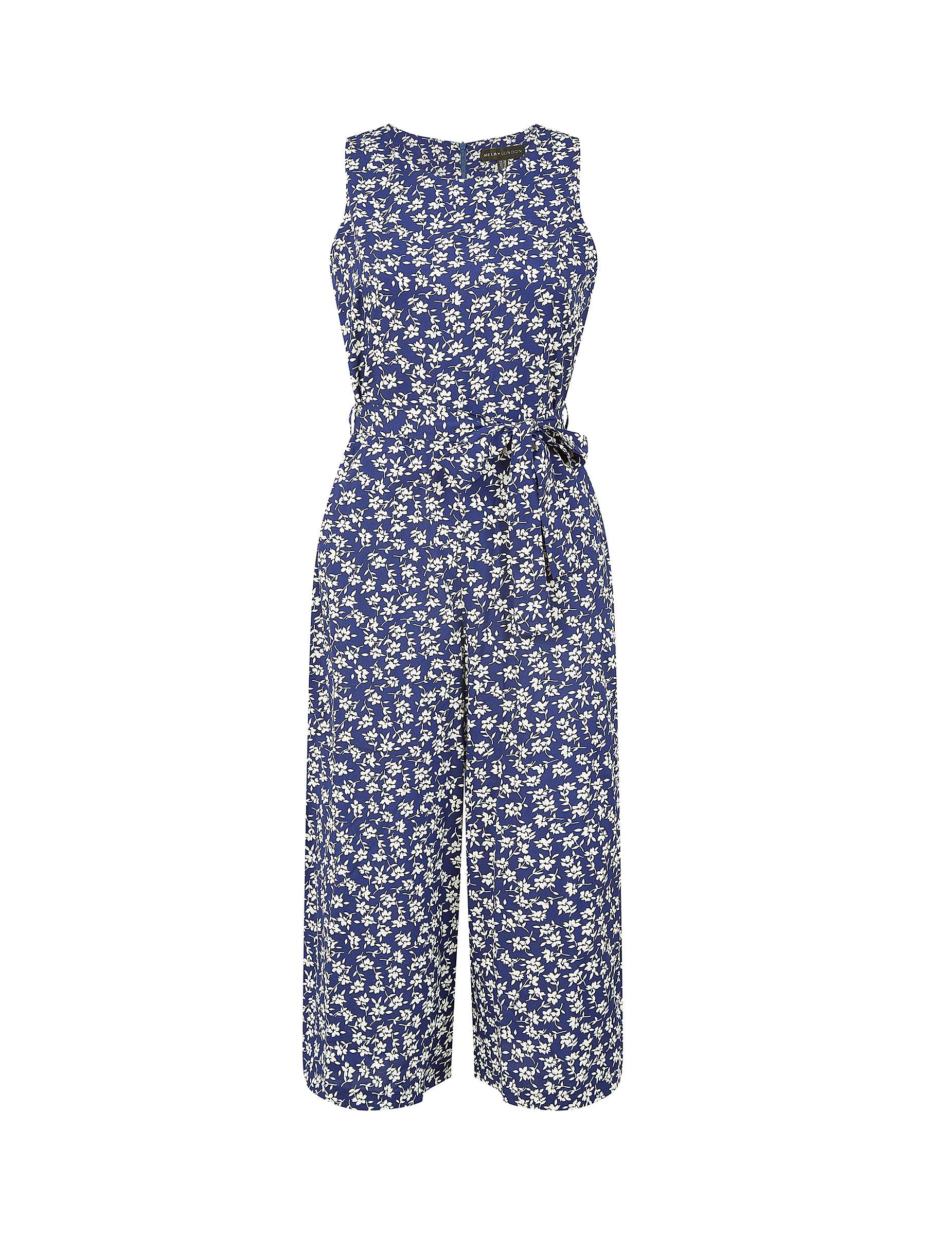 Buy Mela London Ditsy Floral Print Sleeveless Culotte Jumpsuit, Navy Online at johnlewis.com