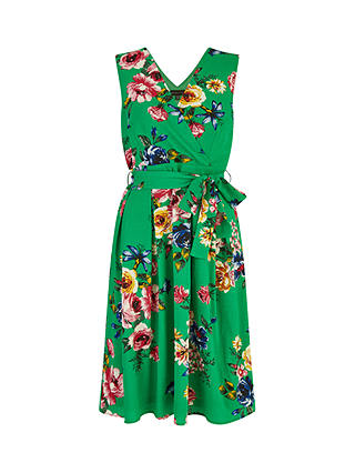 Mela London Floral Wrap Over Knee Length Dress, Multi
