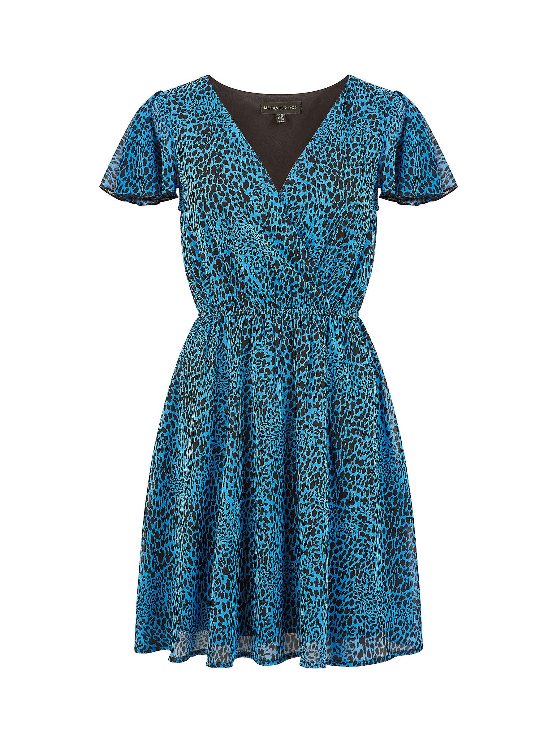 Buy Mela London Leopard Skater Mini Dress, Blue Online at johnlewis.com