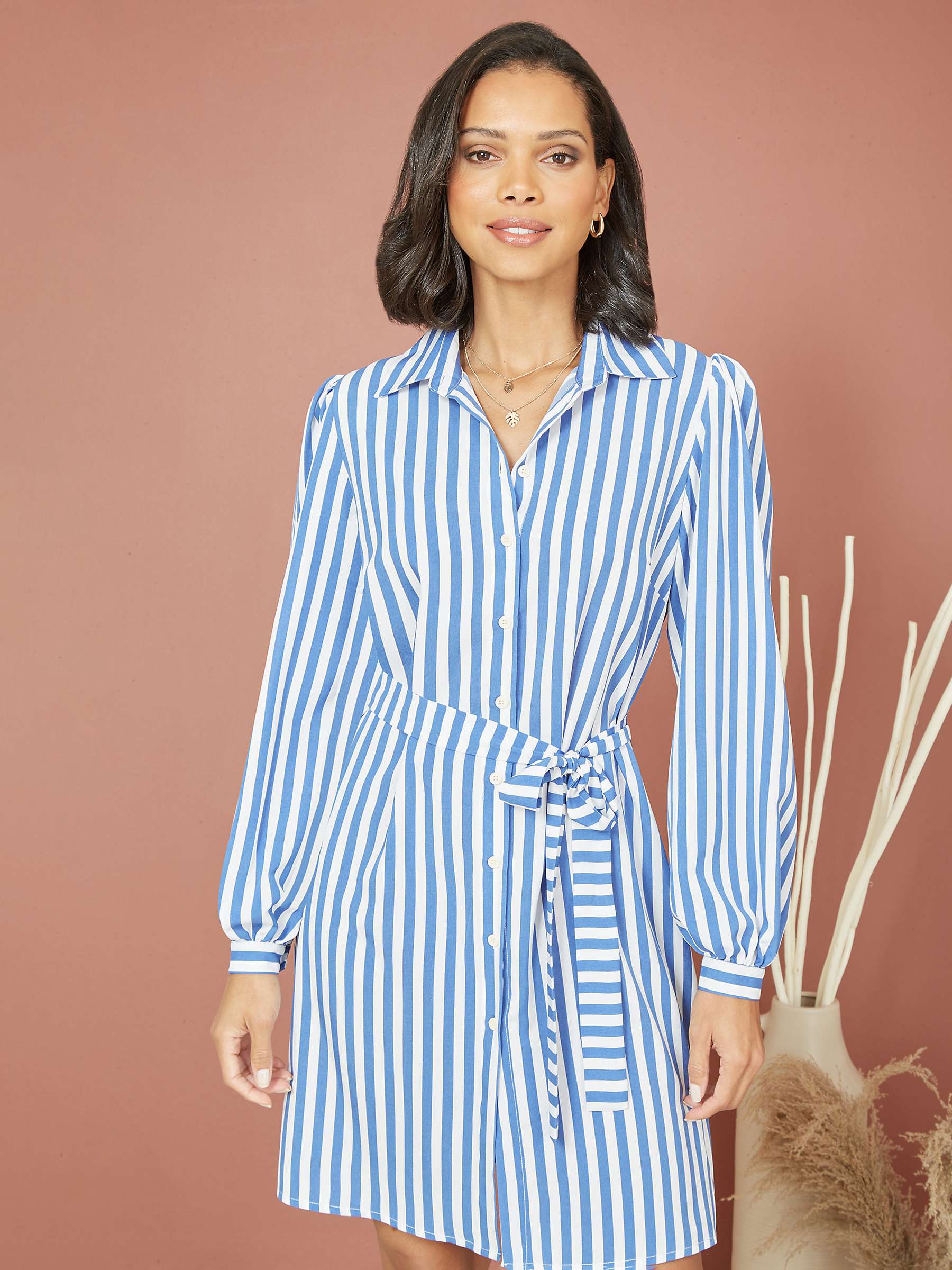 Buy Mela London Stripe Relaxed Fit Shirt Dress, Blue Online at johnlewis.com