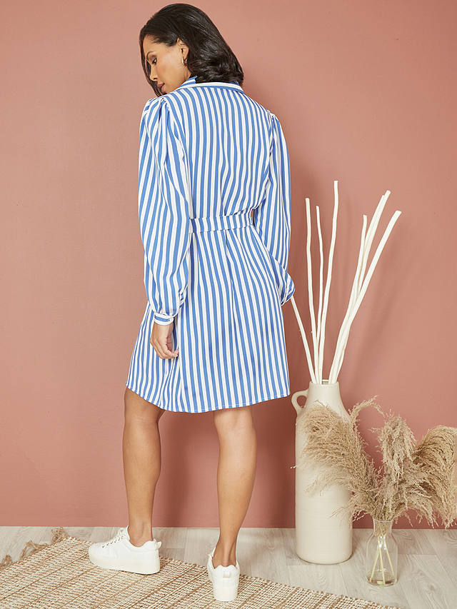 Mela London Stripe Relaxed Fit Shirt Dress, Blue