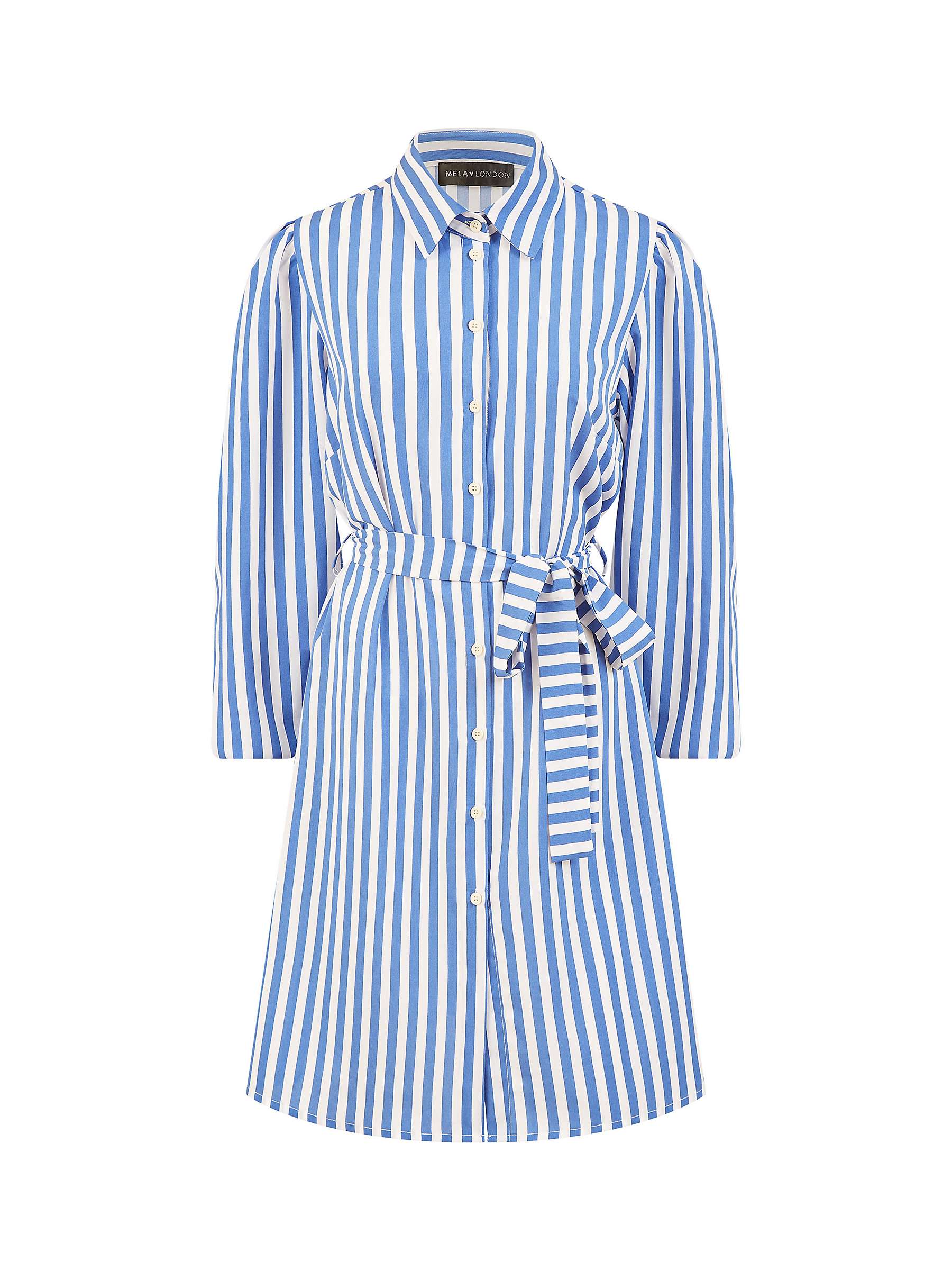 Buy Mela London Stripe Relaxed Fit Shirt Dress, Blue Online at johnlewis.com