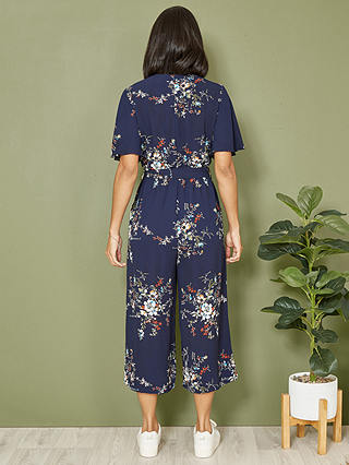 Mela London Floral Print Culotte Jumpsuit, Navy