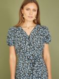 Mela London Ditsy Floral Print Midi Shirt Dress, Blue/Multi