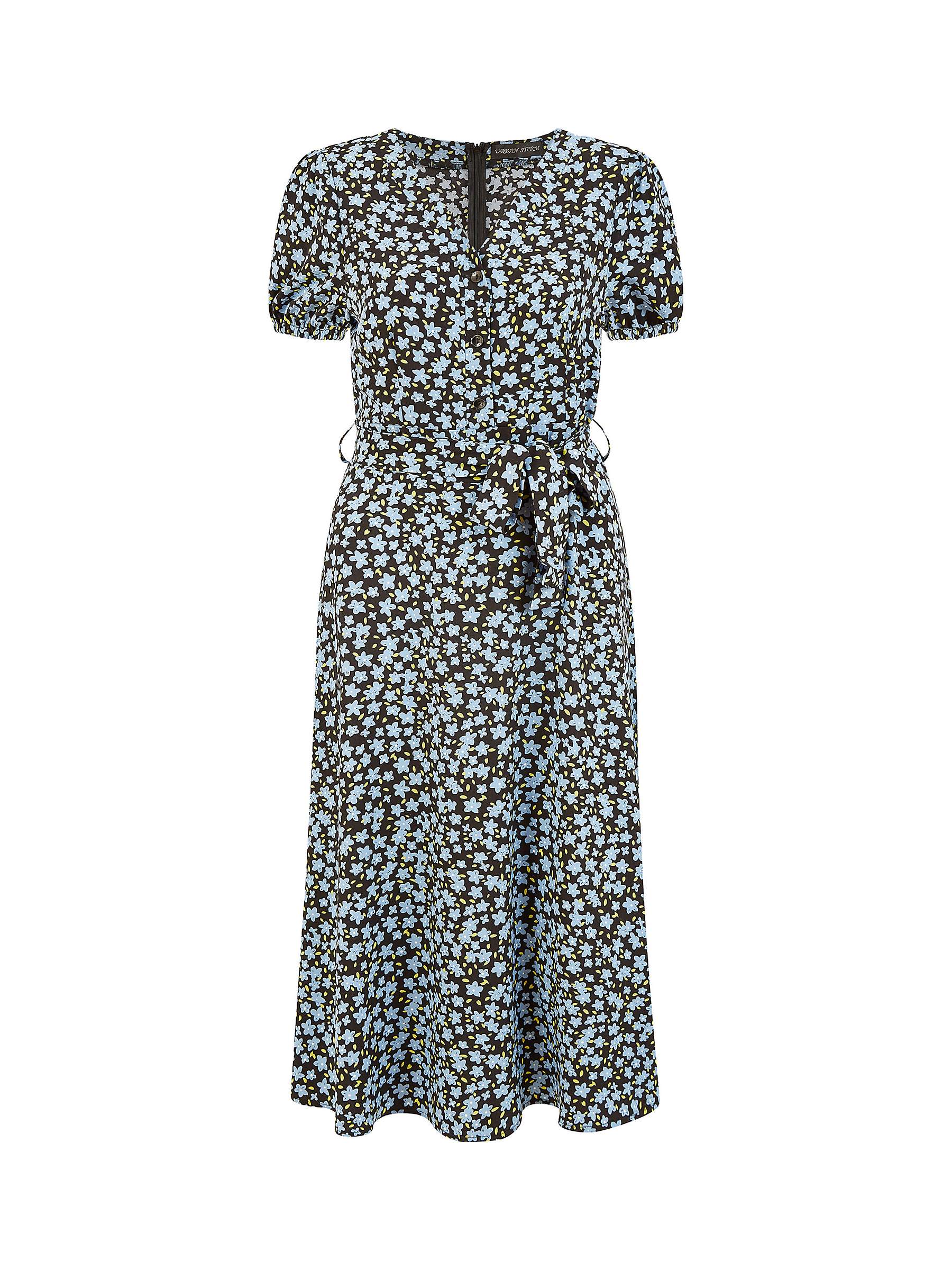 Buy Mela London Ditsy Floral Print Midi Shirt Dress, Blue/Multi Online at johnlewis.com